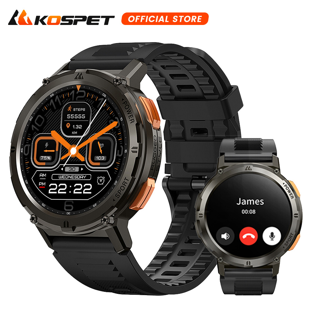 KOSPET TANK T2 Smart Watch for Men Smartwatch 5ATM Bluetooth Waterproof Watch
