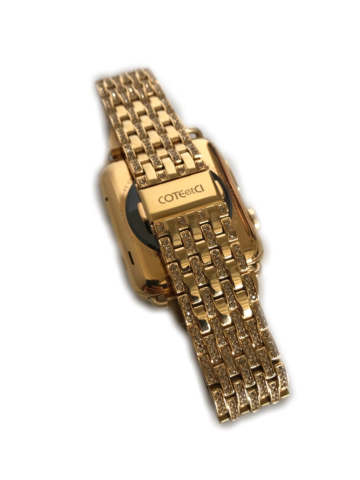 24K Gold Plated 42MM Apple Watch SERIES 2 Gold Links Band w Diamond Rhinestone