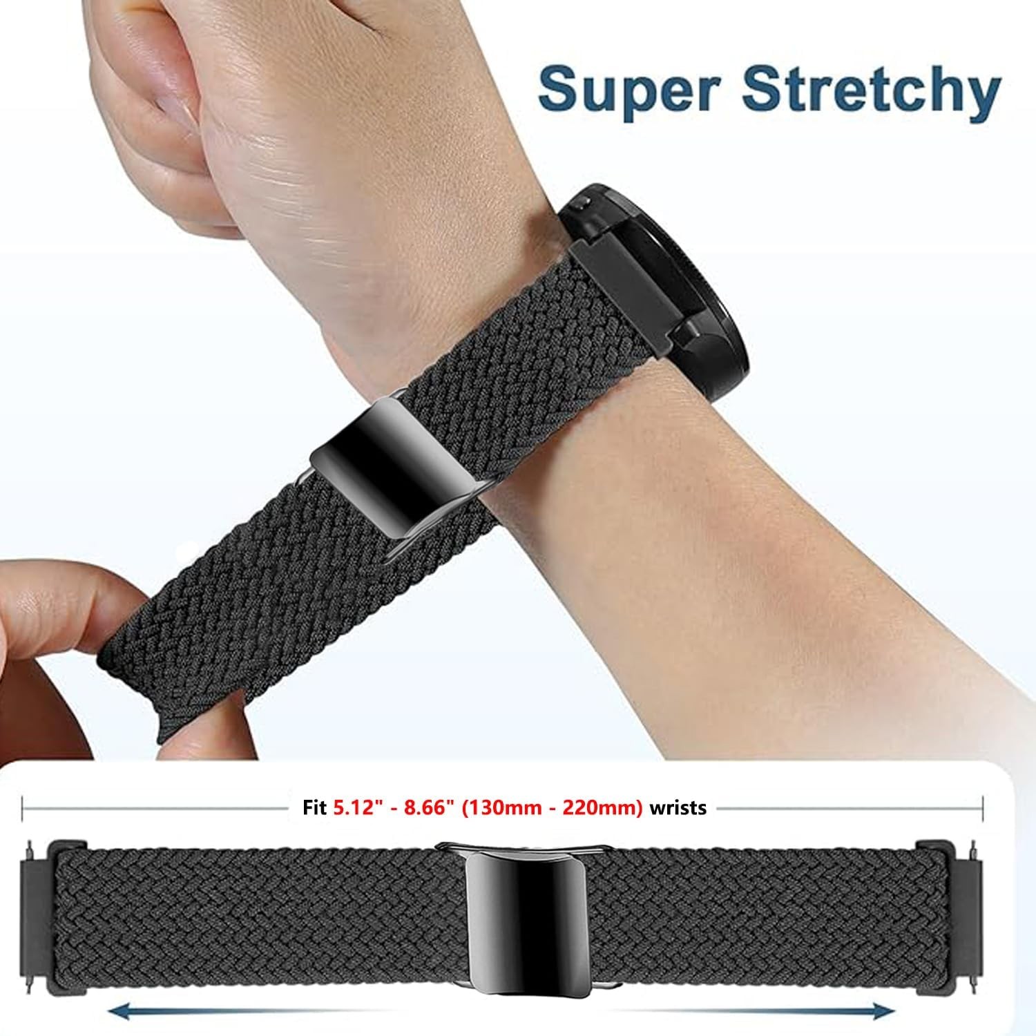 Case For Garmin ID205L 18mm 19mm 20mm 22mm Magnetic Braided Watch Band