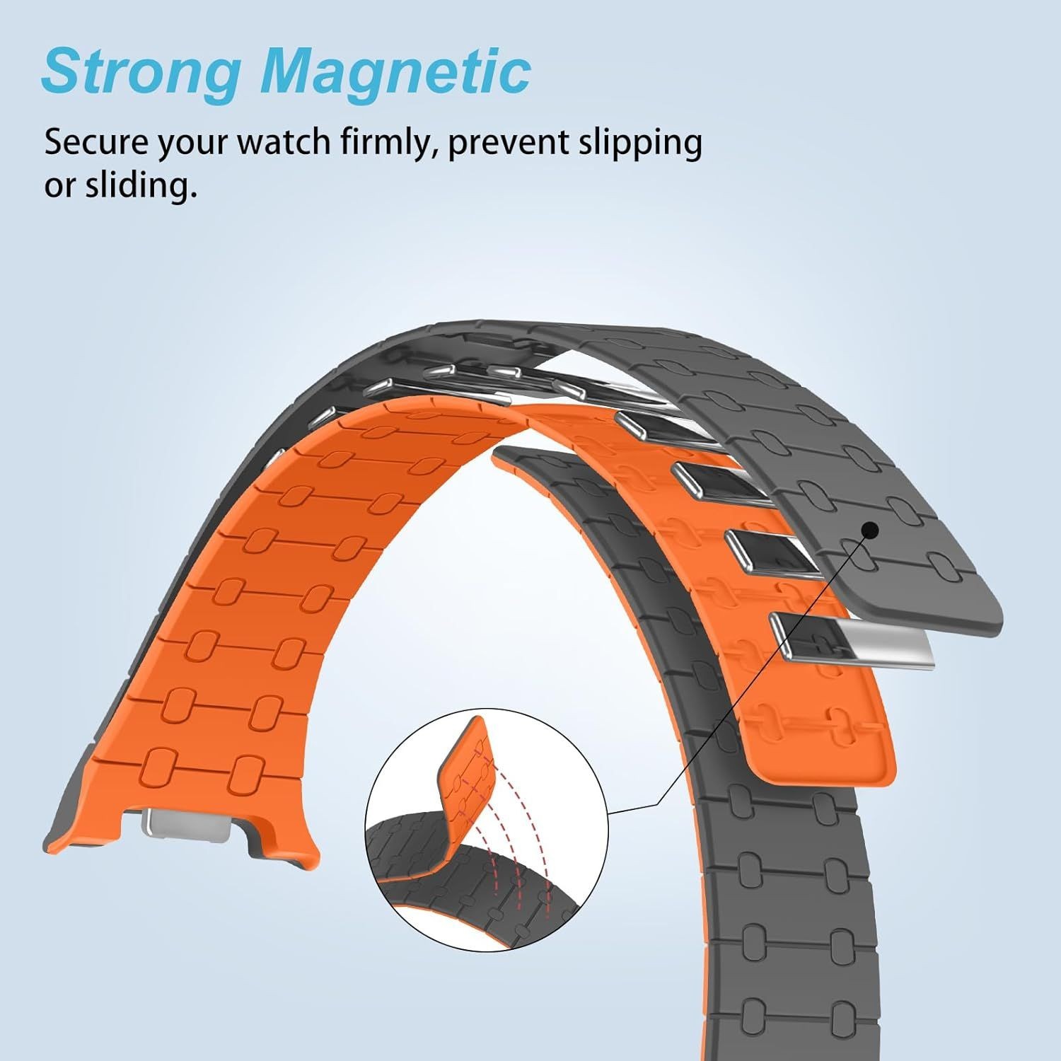 Magnetic Silicone Strap Compatible with Samsung Galaxy Watch 9 40mm 44mm