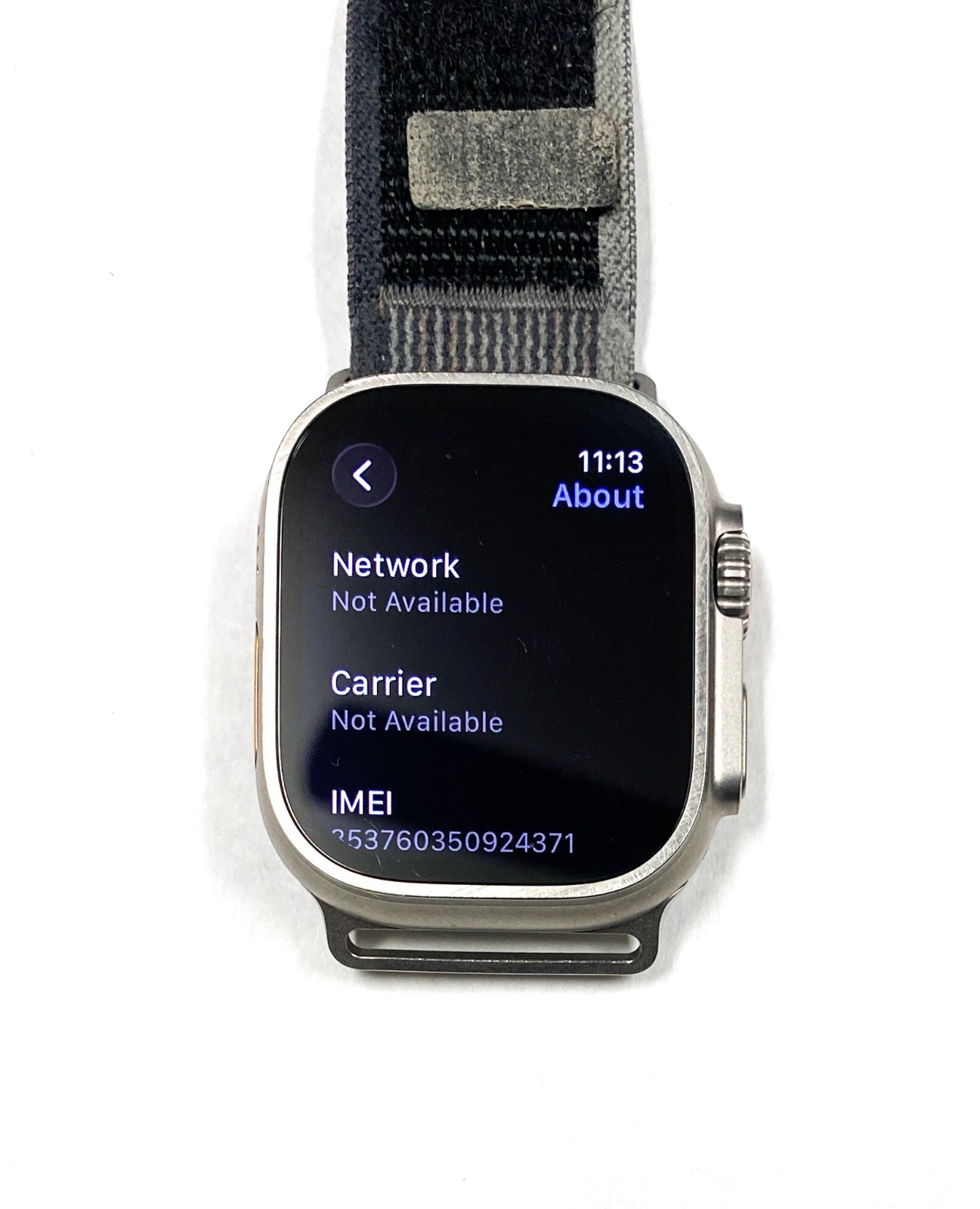 Unlocked Apple Watch Ultra 49MM Natural Titanium Black Gray Band MQEW3LL/A CLEAN