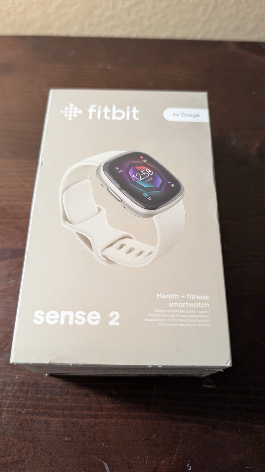 Fitbit Sense 2 Health & Fitness Smartwatch Lunar White Platinum Aluminum