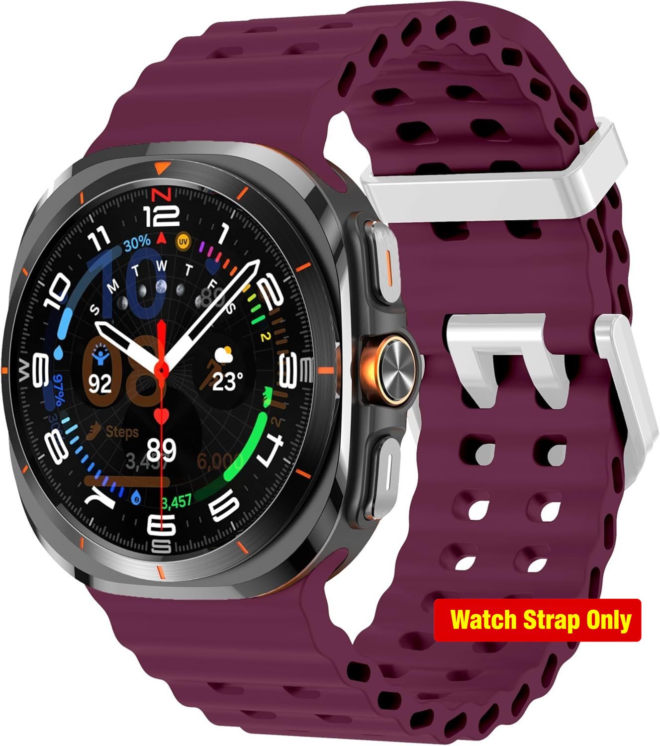 Silicone Strap Compatible with Samsung Galaxy Watch Ultra 2 47mm Ocean Breathabl