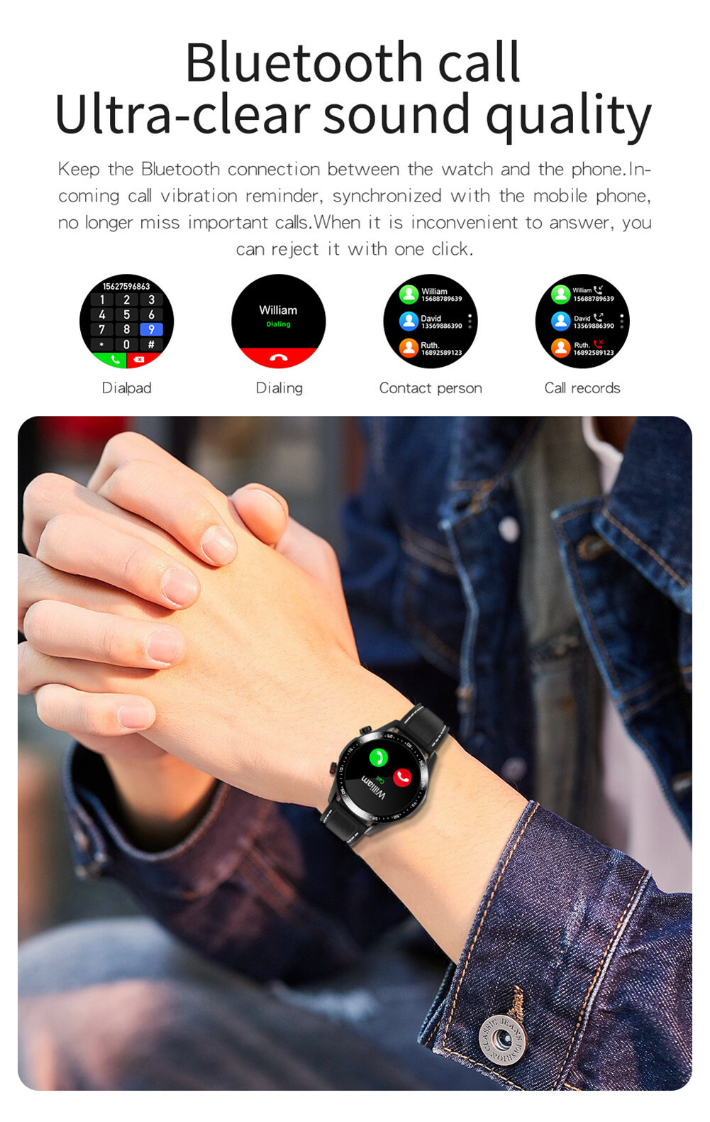 Sport Smart Watch Waterproof Fitness Smartwatch Bluetooth Call Message Remind