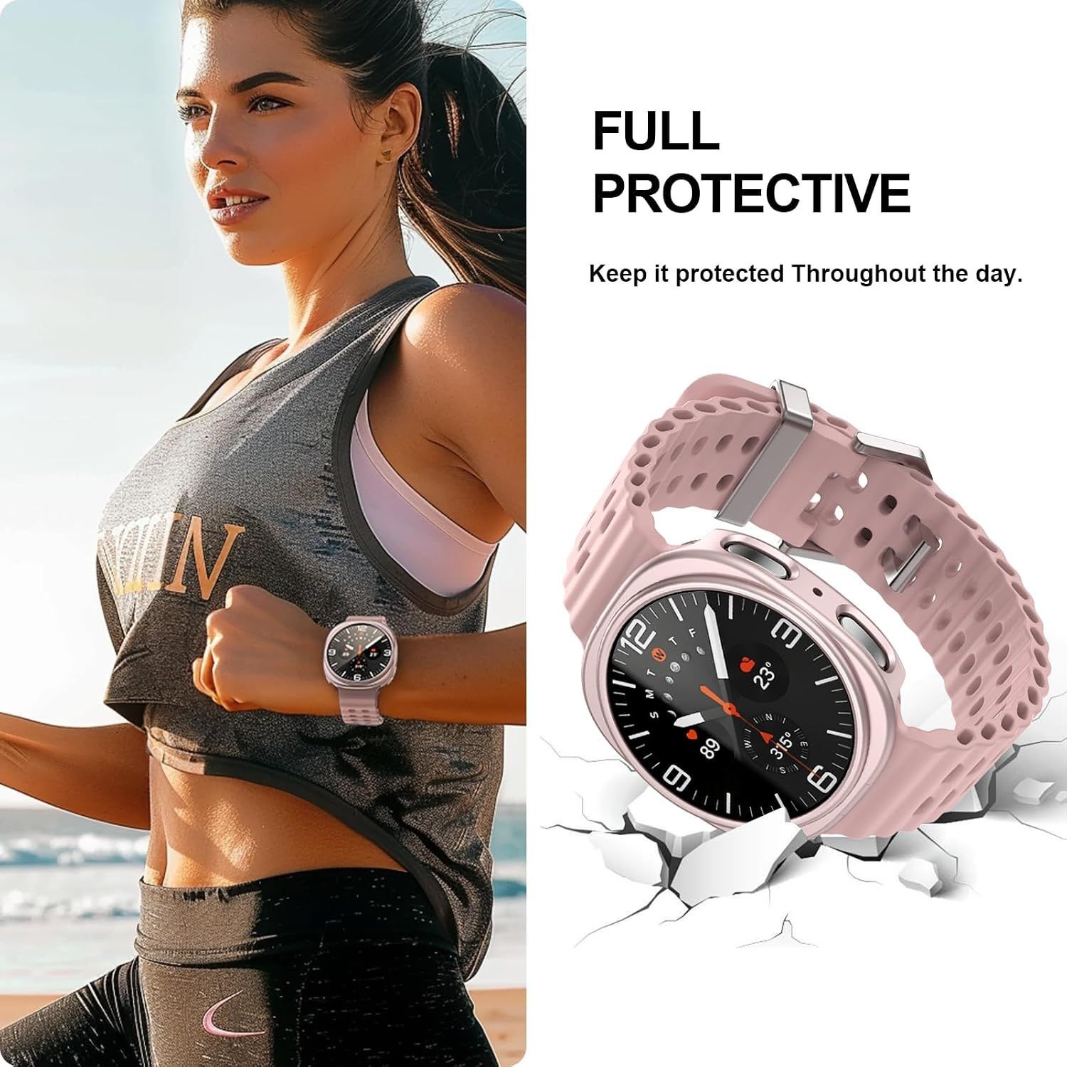 6+6 Pack Full Coverage Tempered Glass & Hard PC Case for Galaxy Watch 8 44mm