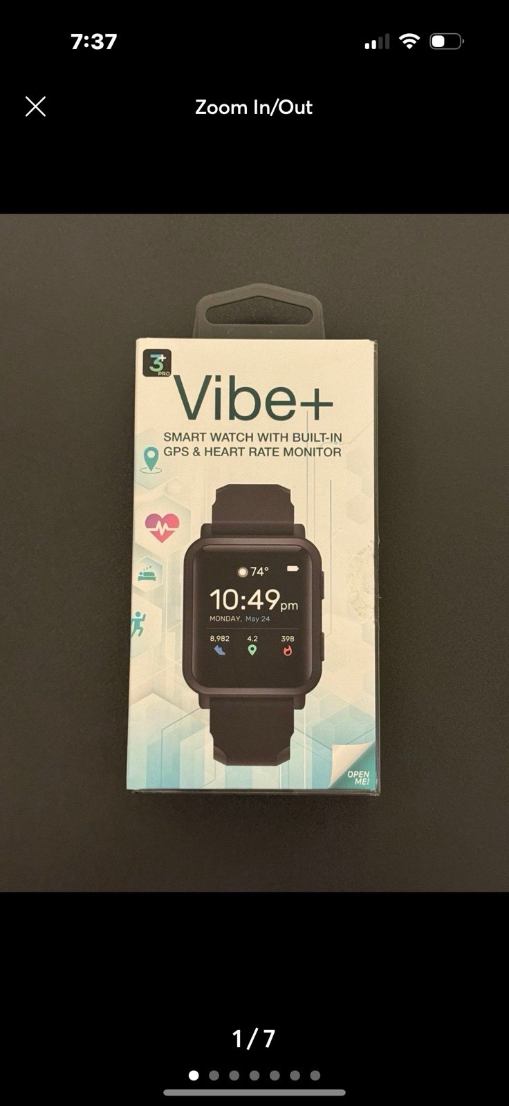 3Plus Pro Vibe+ smart watch with built in GPS and Heart Rate Monitor