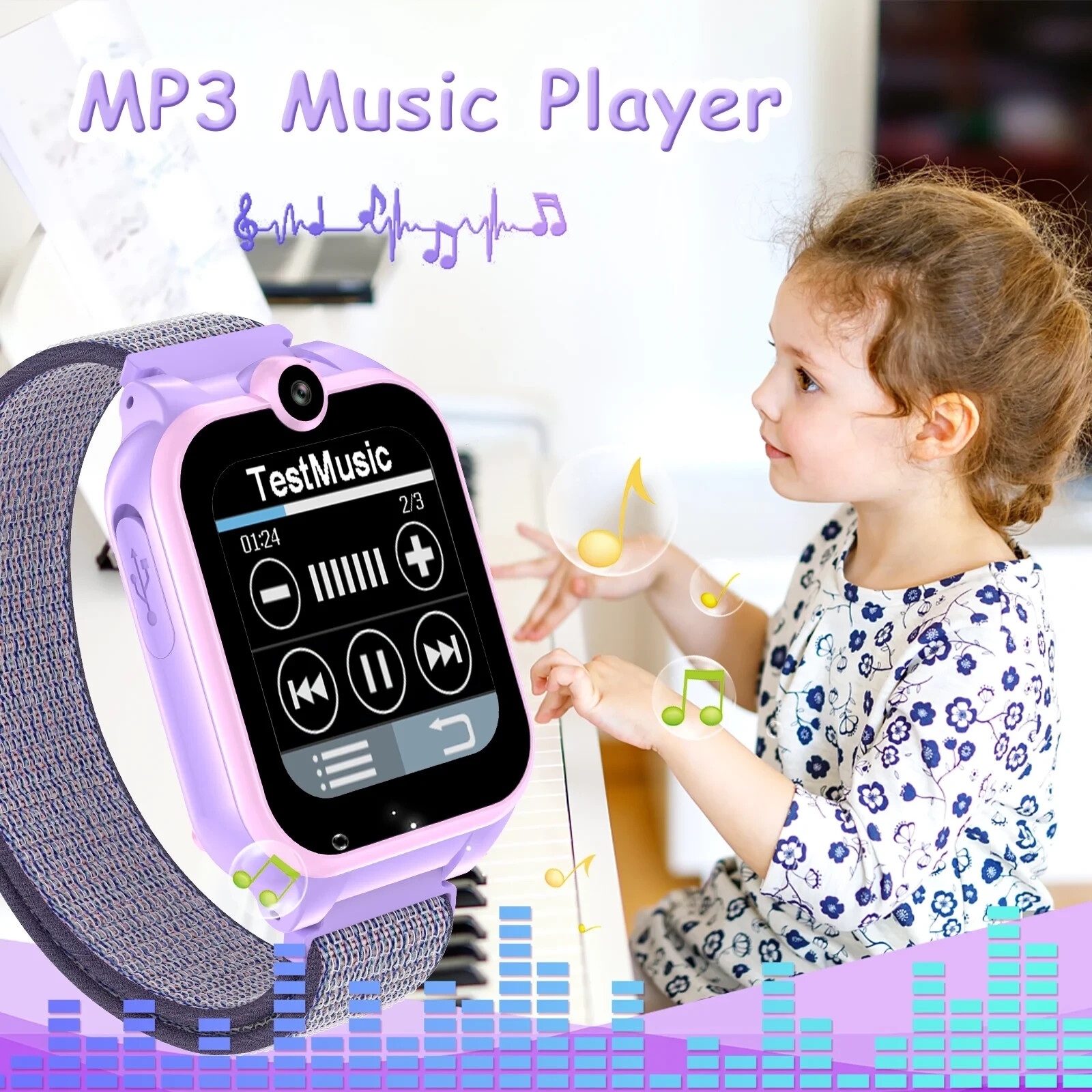 PTHTECHUS Smart Watch for Kids with MP3 Music Double Cameras 24 of Games