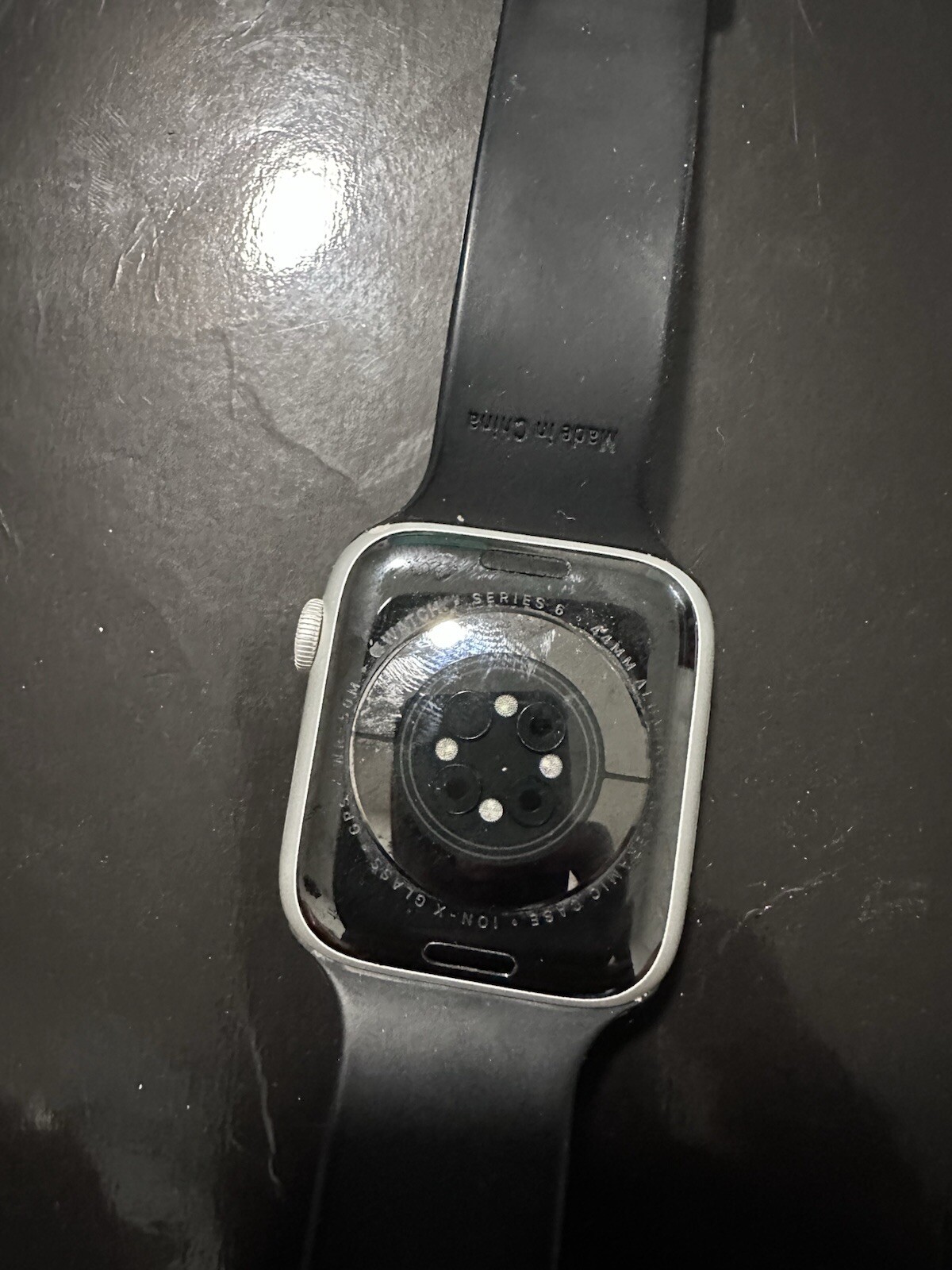 Apple Watch Series 6 44mm Silver Aluminum Case with Black Band (GPS + WiFi)