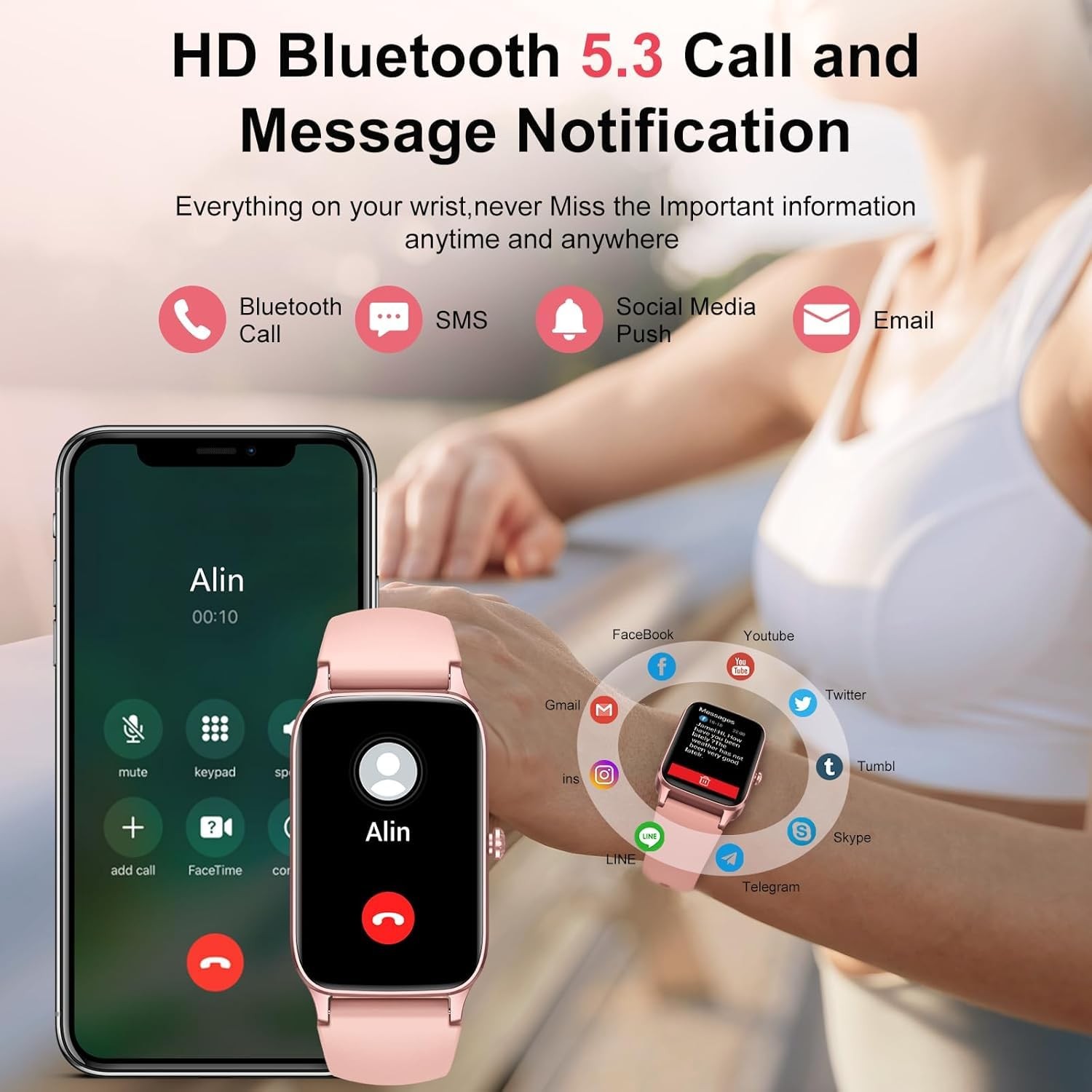 for , 1.57″ (Answer/Make ), 2025 NEW Fitness Tracker with 110+ Sport Modes, H…