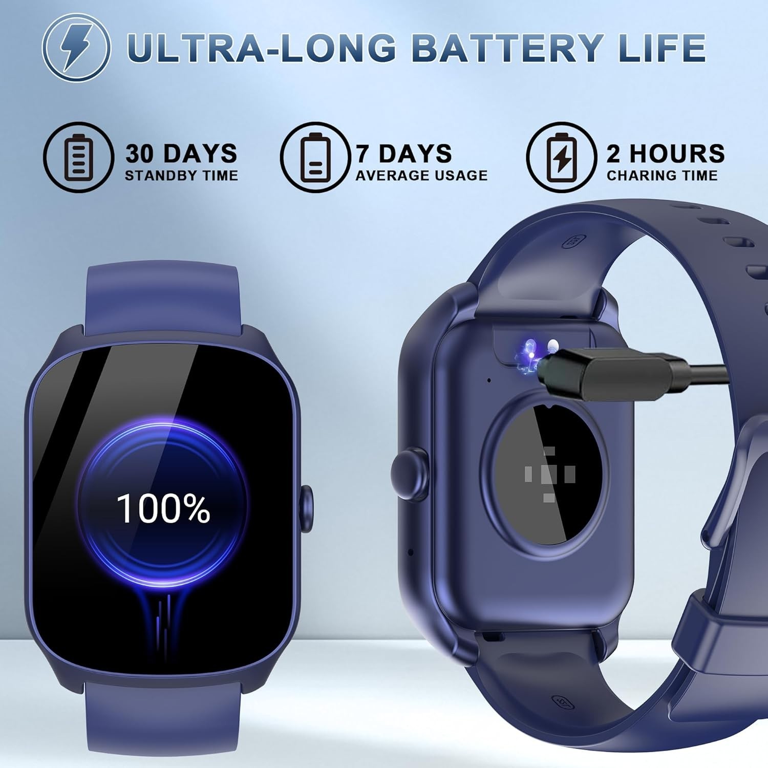 Smart Watch for Men Women 1.95” HD Curved Screen Fitness Tracker Bluetooth Call