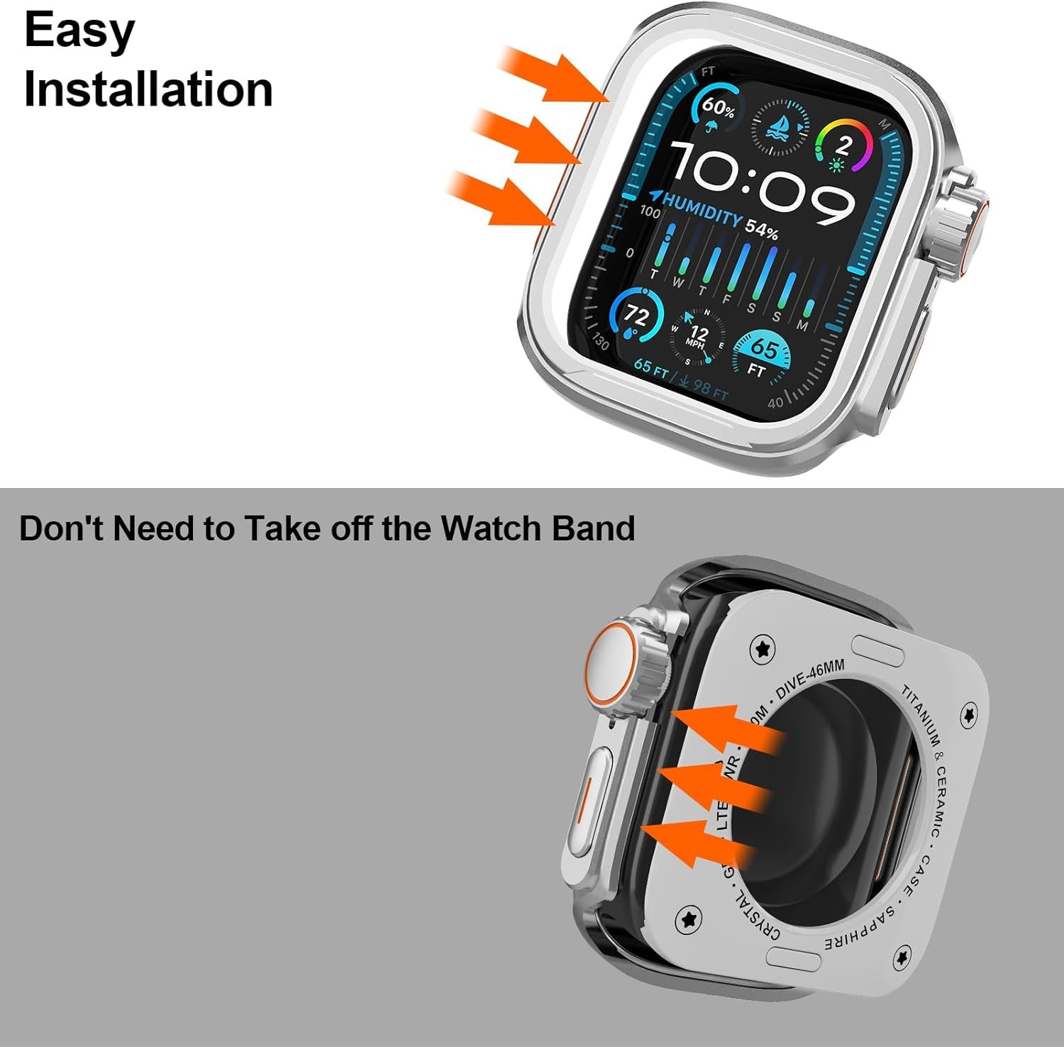 2 in 1 Metal Alloy Case for Apple Watch Series 11/10 46mm, Shockproof Bumper