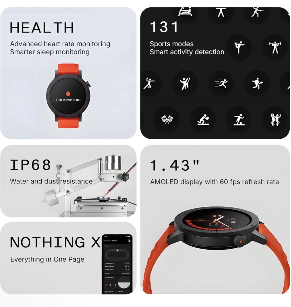 CMF by Nothing Watch 3 Pro Smartwatch AMOLED GPS Heart Rate Tracker Light Gray