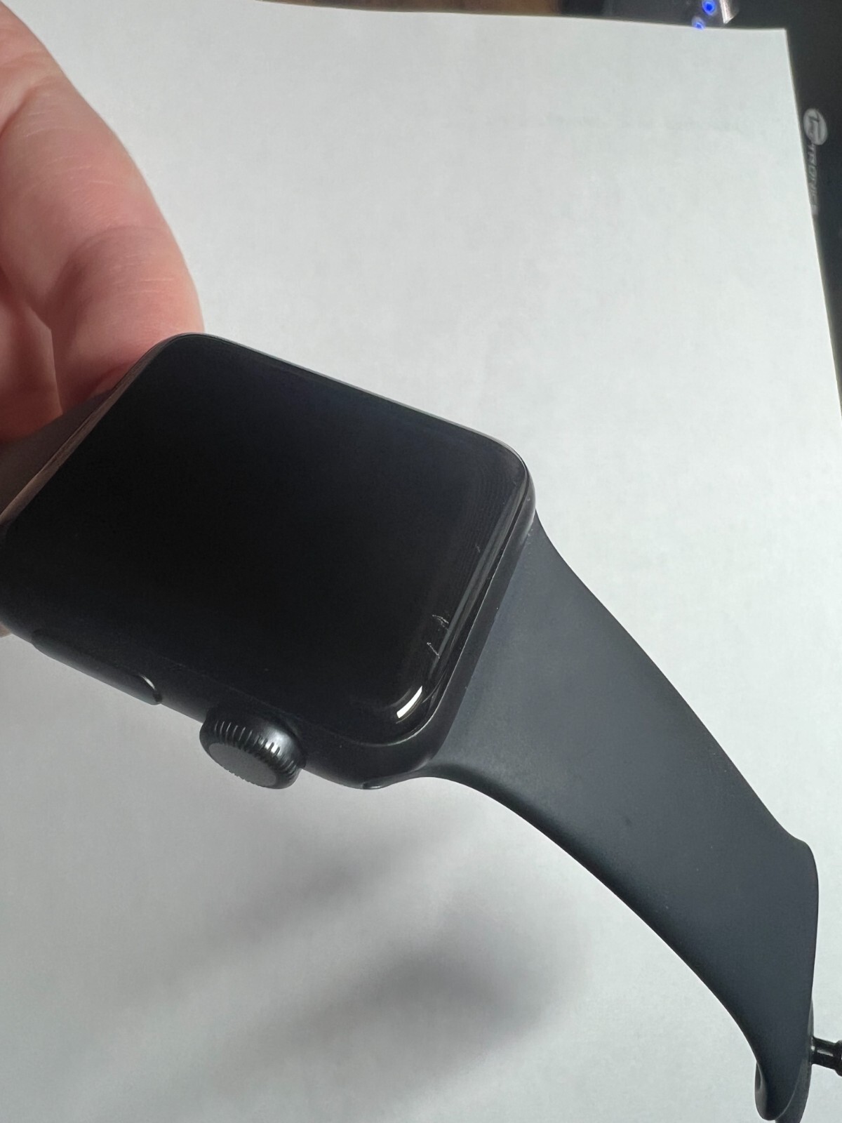 Apple Watch Series 3 38mm Space Gray Aluminum Case with Black Sport Band