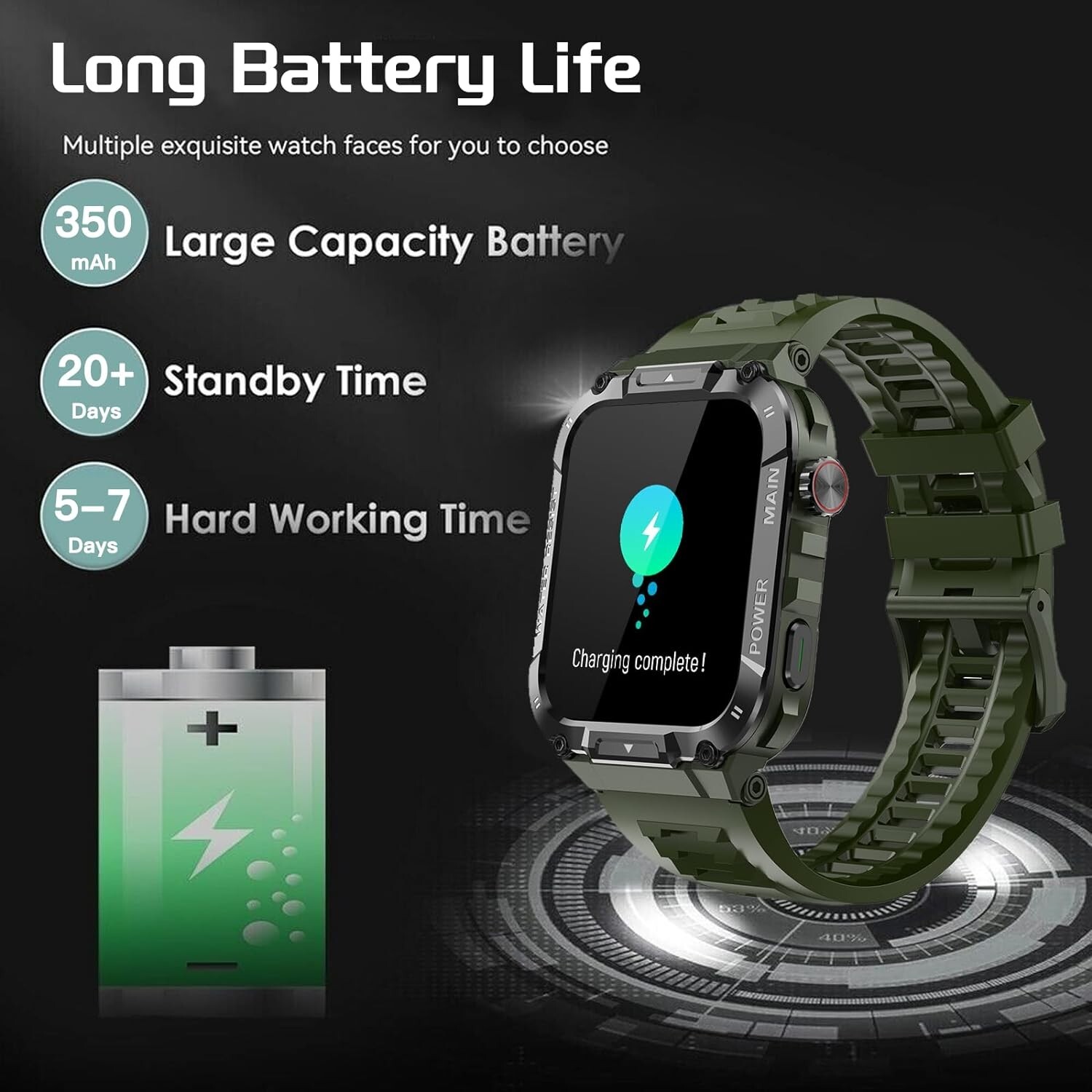 Reloj deportivo con monitor de actividad física frecuencia cardíaca SpO2 y sueño