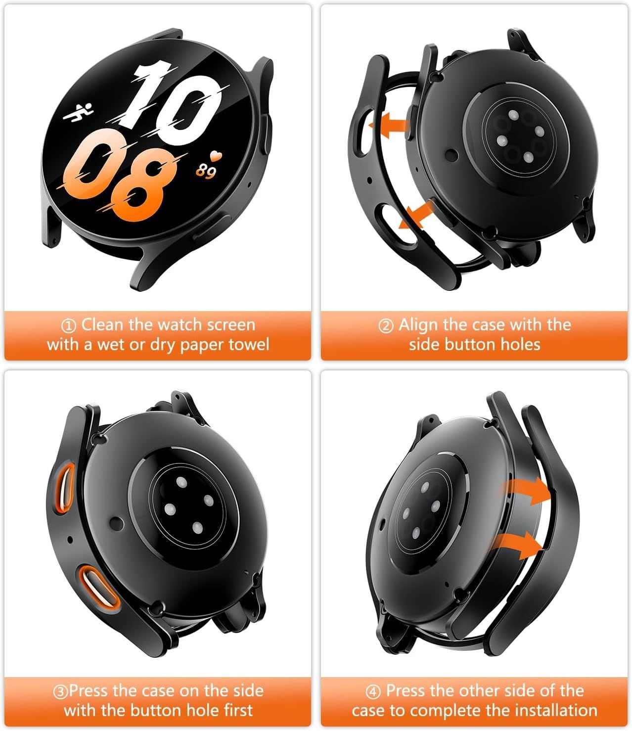 Only Case For Samsung Galaxy Watch 7 40mm Rugged PC Material Bumper