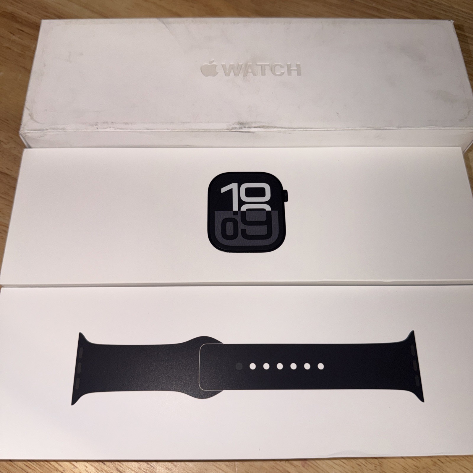 Apple Watch Series 10 GPS 46mm Aluminum Case Black Sport Band M/L Jet Black