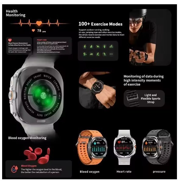 Smartwatch DT Watch 7 Ultra 32 GB GPS NFC Compass Health Monitor Fitness Tracker