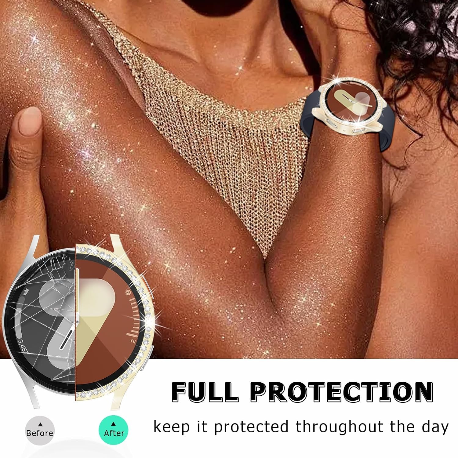 12Pack Bling Screen Protector for Samsung Galaxy Watch 7 44mm Anti Scratch Bumpe