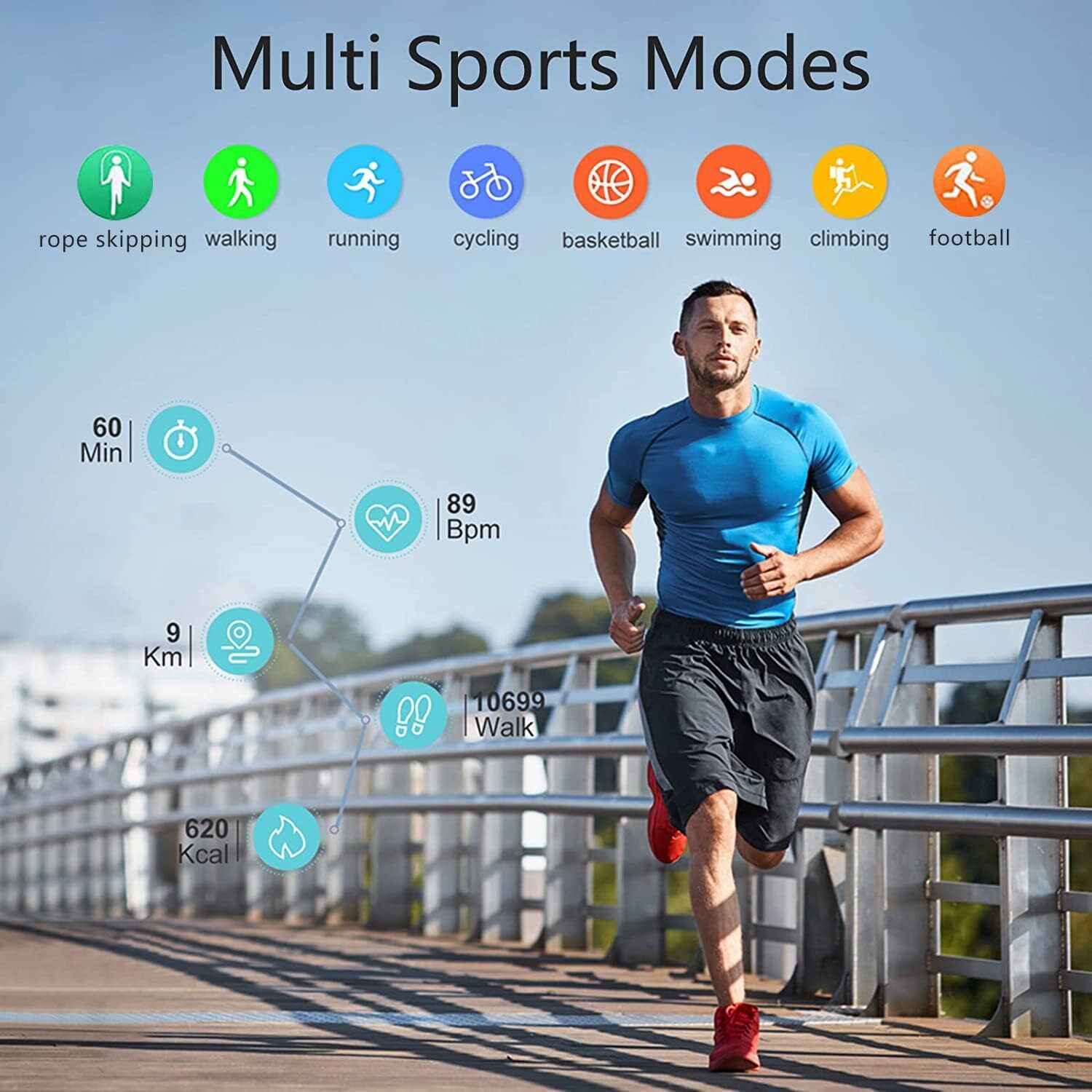 Fitness Gym Activity Tracker HD Touch Screen Smartwatch for Nokia G50