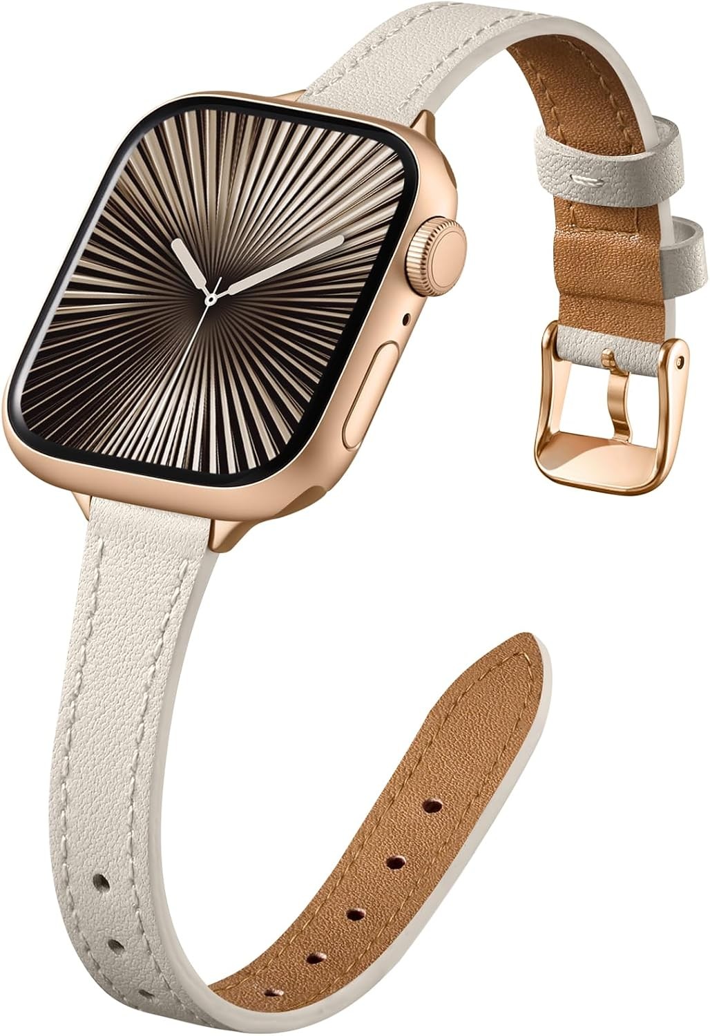 Slim Leather Band for Apple Watch Ultra 41mm 45mm, Thin Wristband for Series 11/