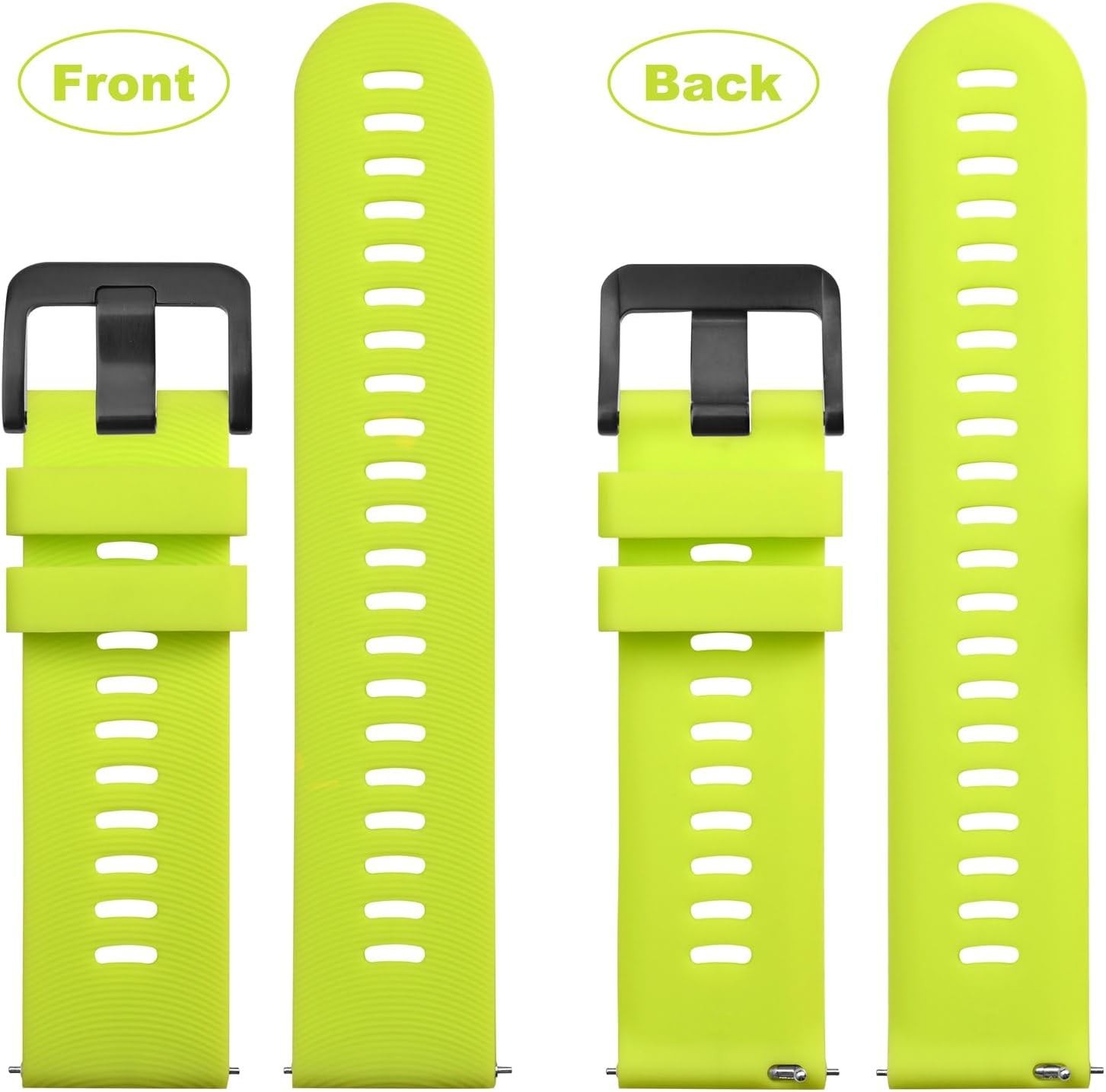 18mm Silicone Strap Compatible with Watch Band, Quick Release, Lime Green