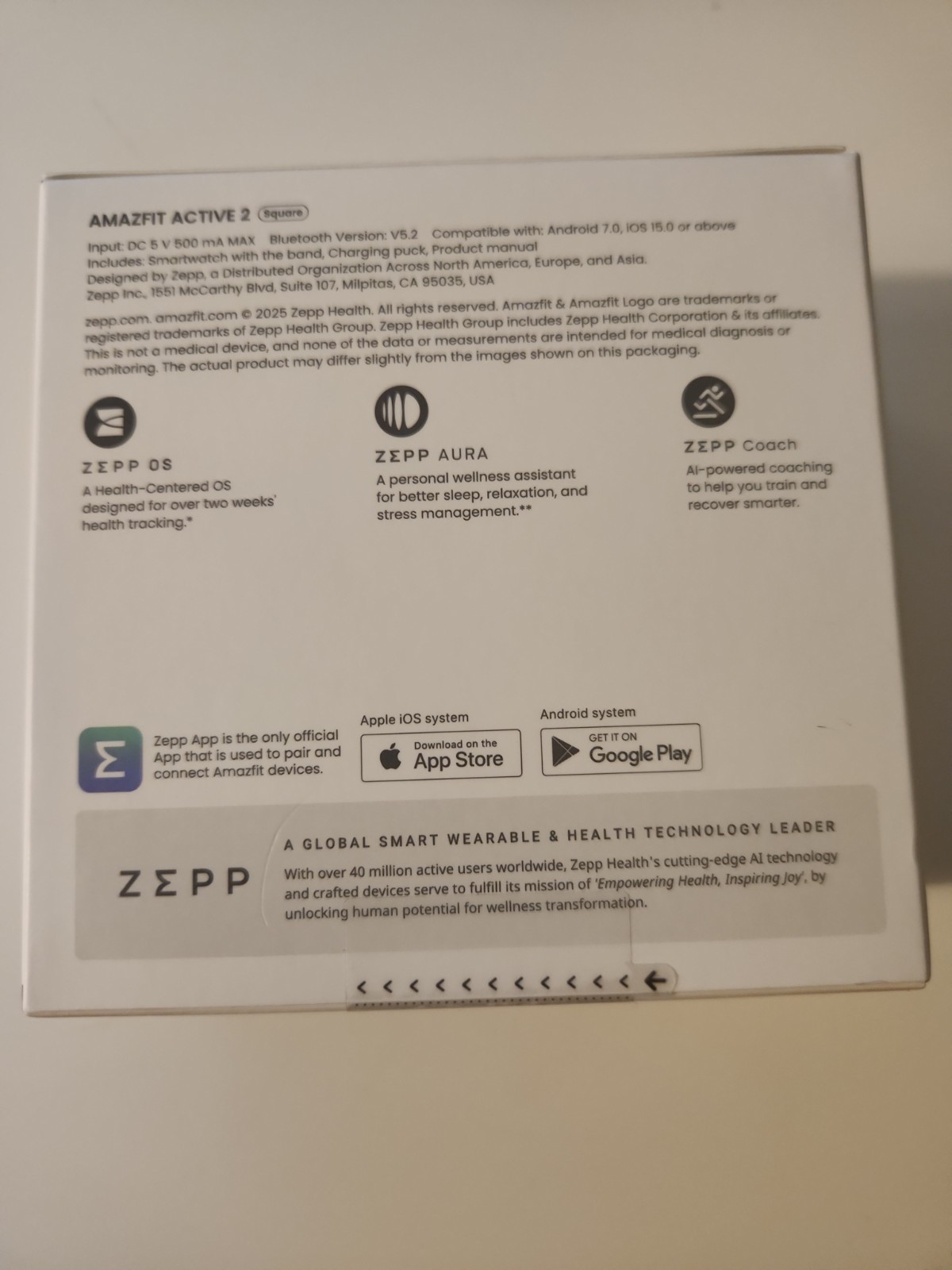 Amazfit Active 2 Premium Smart Watch (Square) 10 Day Battery,Sapphire Glass New