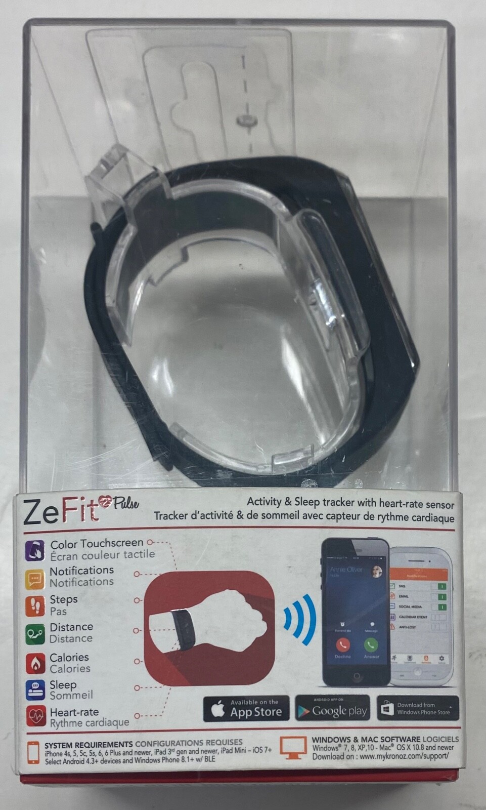 My Kronoz ZeFit2 Activity Tracker Smart Band – Black