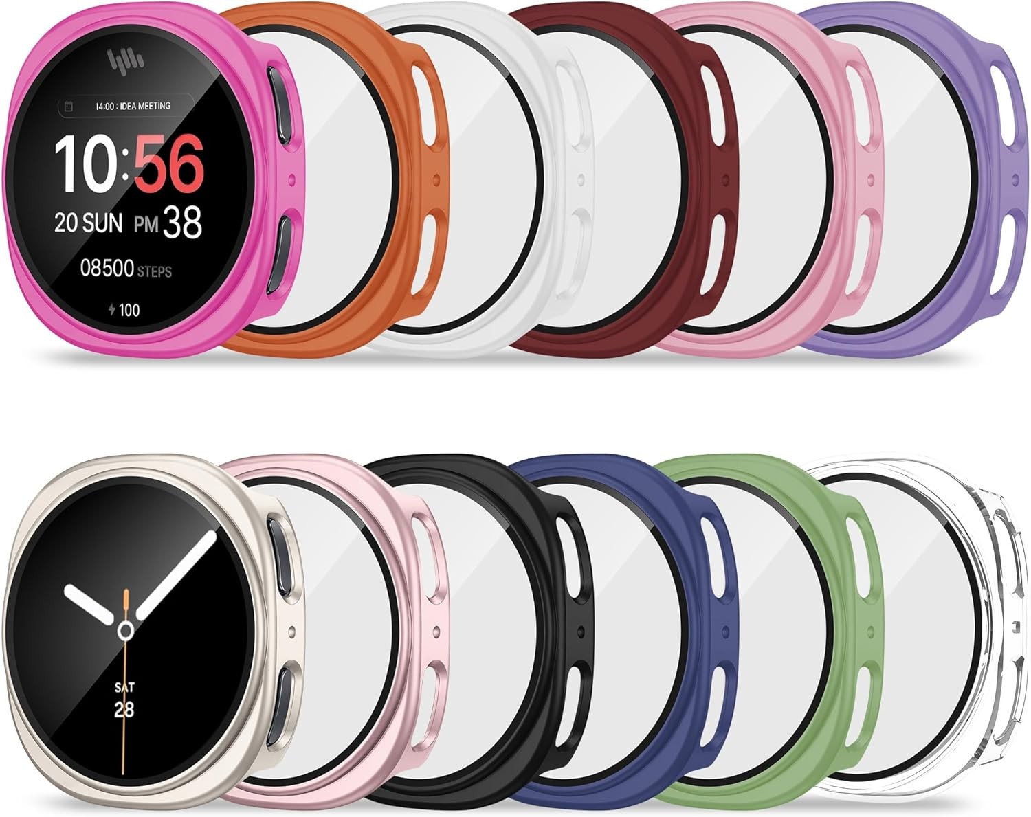 12 Colorful Cases for Samsung Galaxy Watch 8 40mm – 12 Pack with Scratch Protect