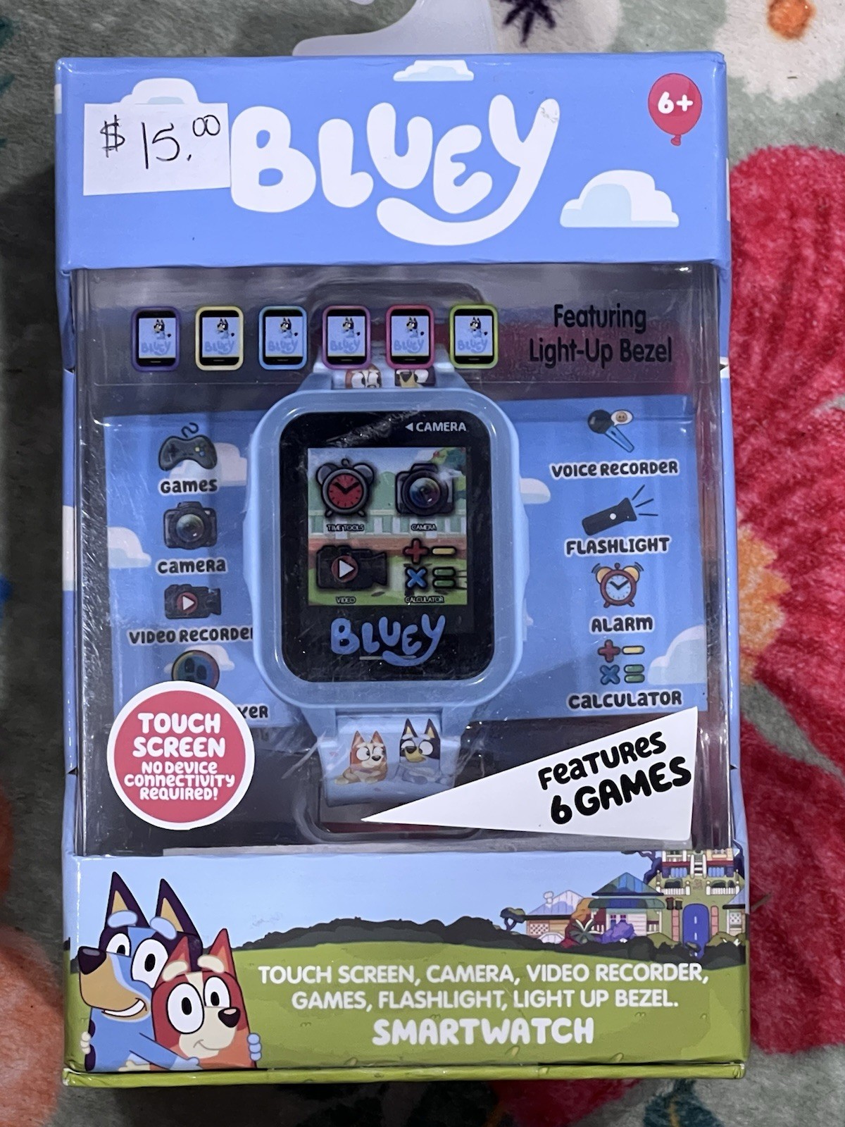 Bluey Touchscreen Kids’ Smart Watch w/ Silicone Strap Multifunction & 6 Games