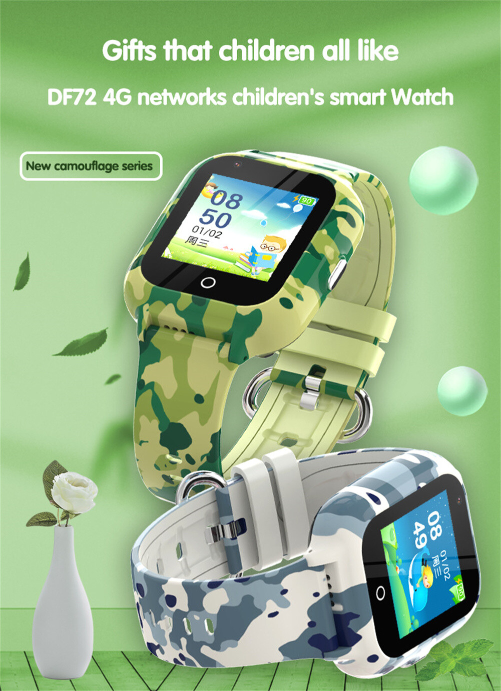 4G Smart Watch Kids Smart Digital Watch with Position Tracker Video Camera Call