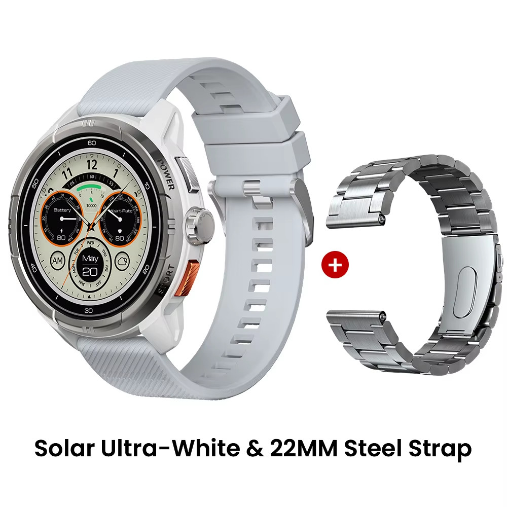 Solar Ultra GPS Smartwatch 1.6” AMOLED Display 5ATM Waterproof Built-In GPS Blue