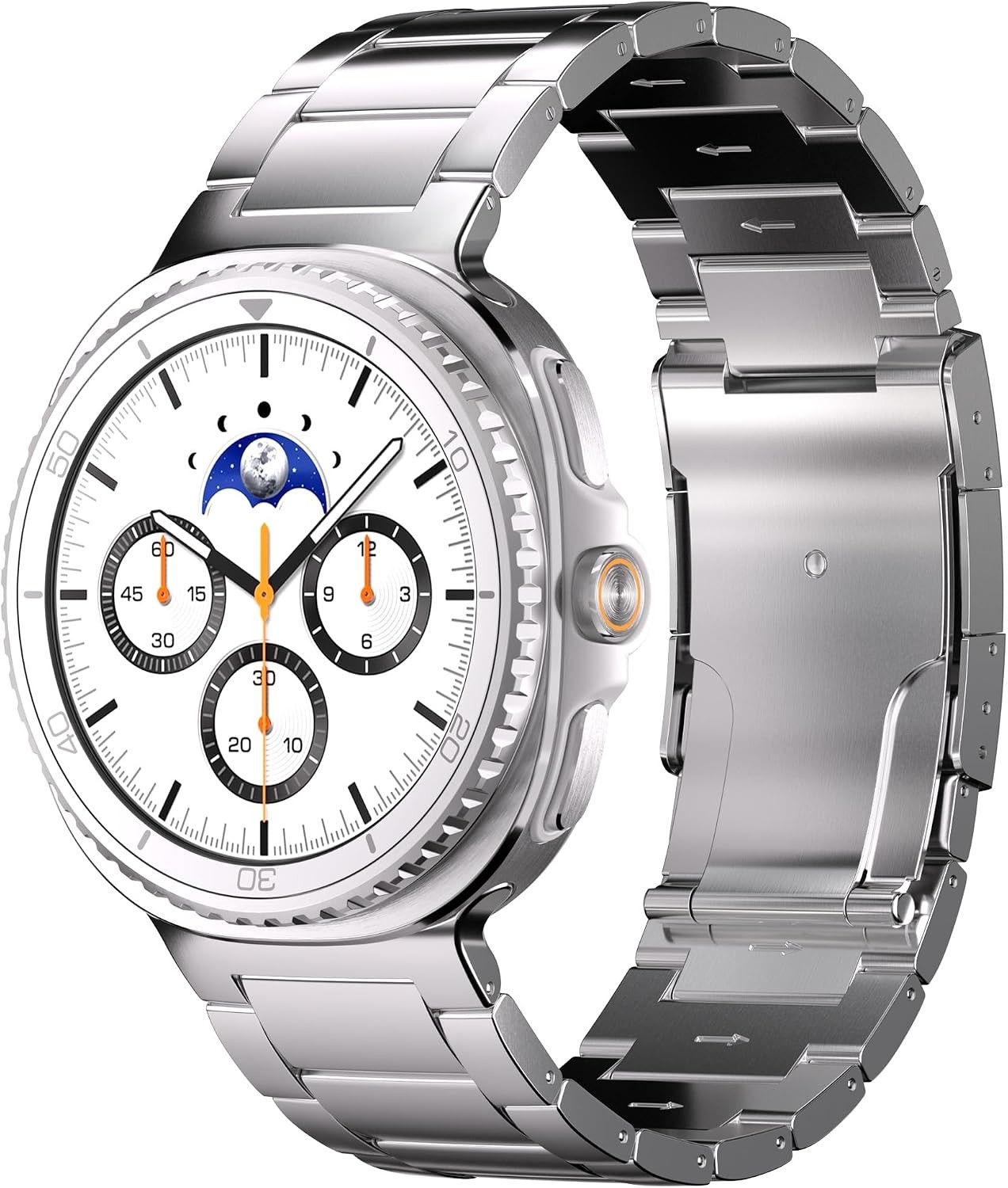 Silver Titanium Band for Samsung Galaxy Watch 8 Classic 46mm – Waterproof Metal