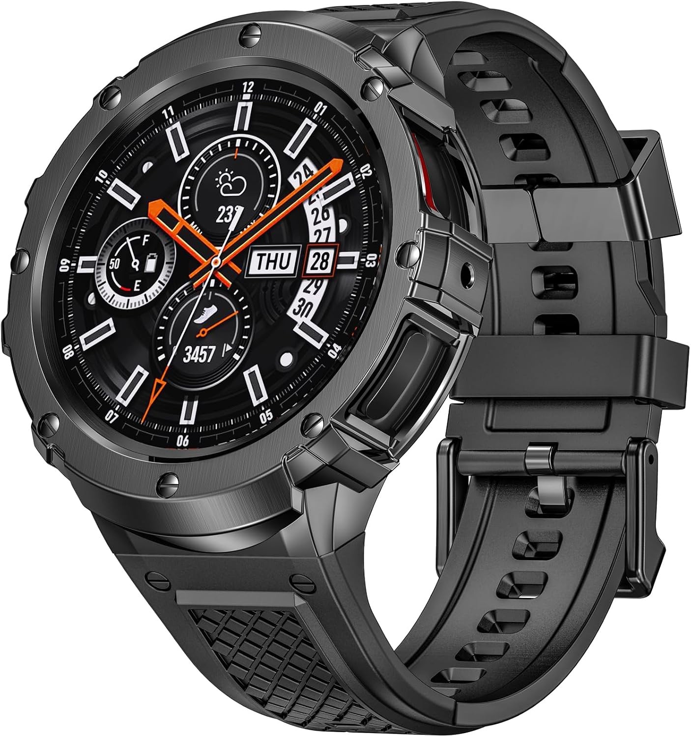 Case for Samsung Galaxy Watch 6 44mm Silicone Cover Protective for Men (Grey)