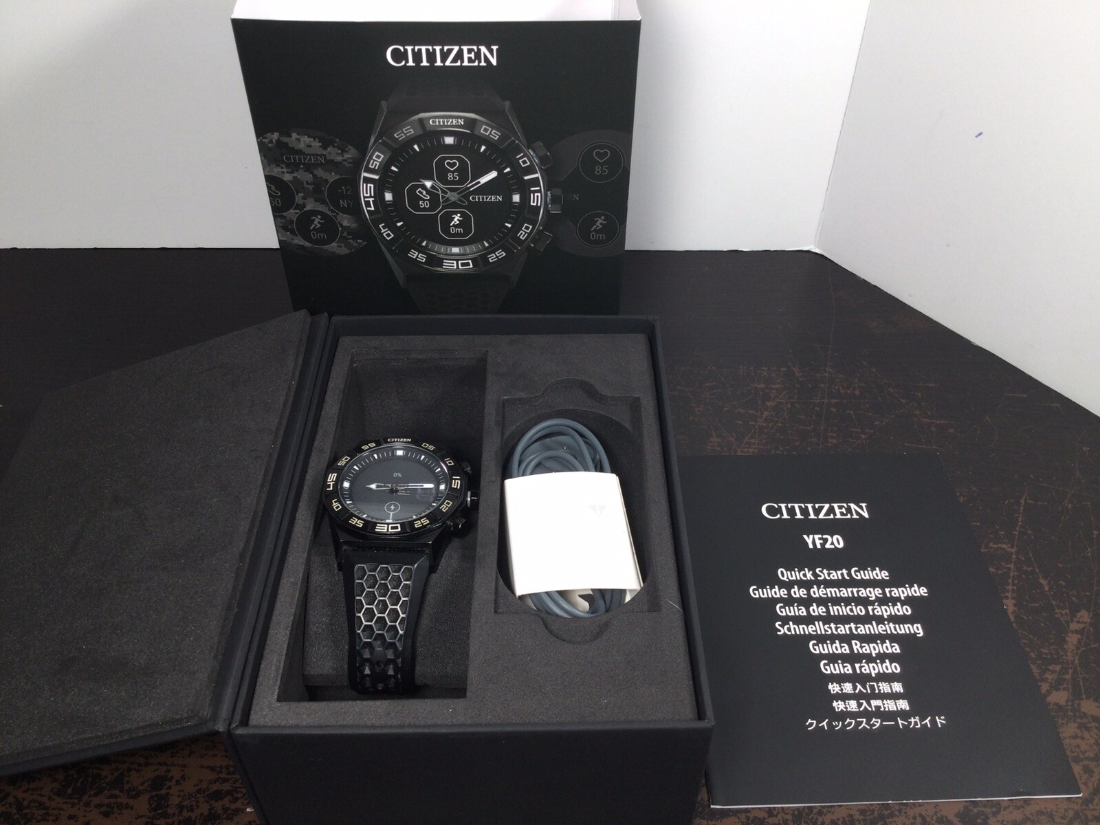 Citizen CZ Smart Hybrid Smart Watch HR Activity Tracker JX1007-04E Works Great