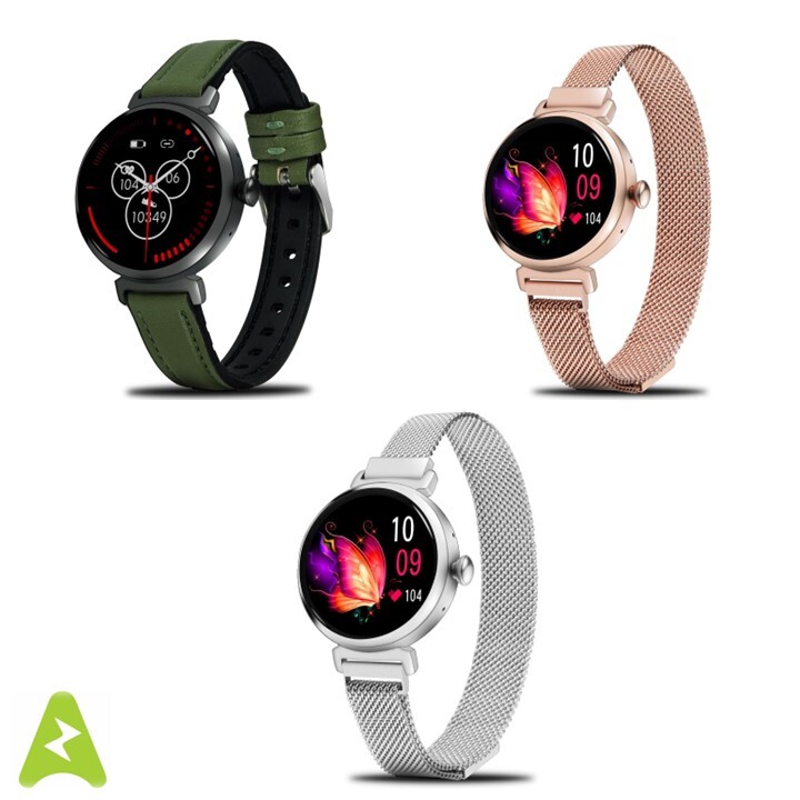 Fashion Smart Watch + Free Leather Band, World Smallest Round 1.04″ AMOLED