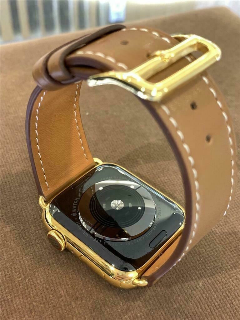 44mm Apple Watch Series 5 Custom 24K Gold Plated Stainless Steel GPS Cellular
