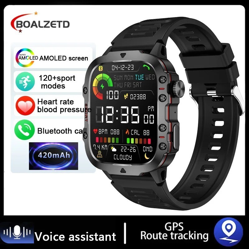 2025 New For Men Military Smart Watch Men IP68 5ATM Outdoor Sports Fitness Track