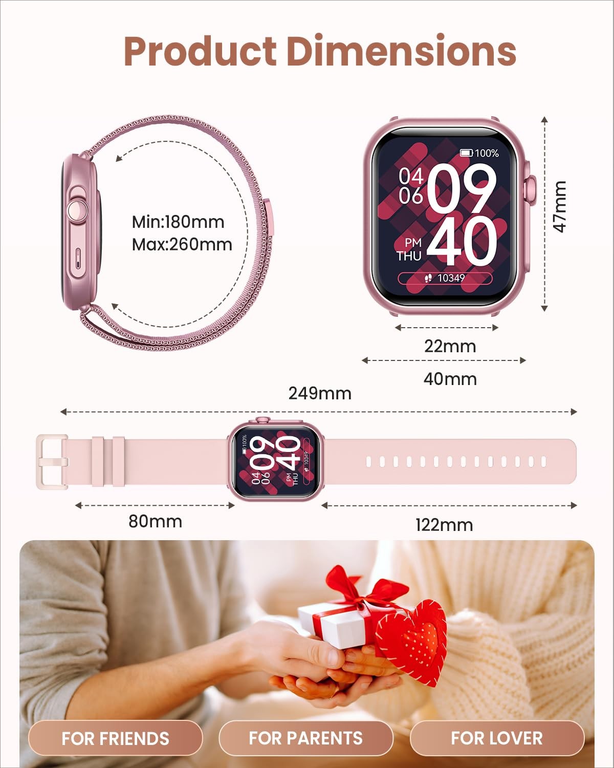 Smart Watches for Women (Android/iPhone), 1.83″ HD Smart Watch with Calls/Mes…