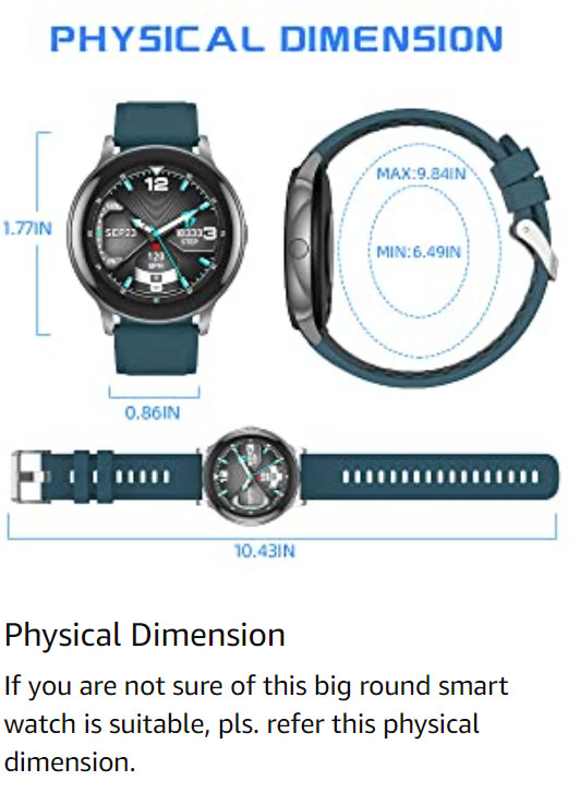 Smart Watch for Android & iPhone Men Women Heart Rate, Sleep, Blood Pressure