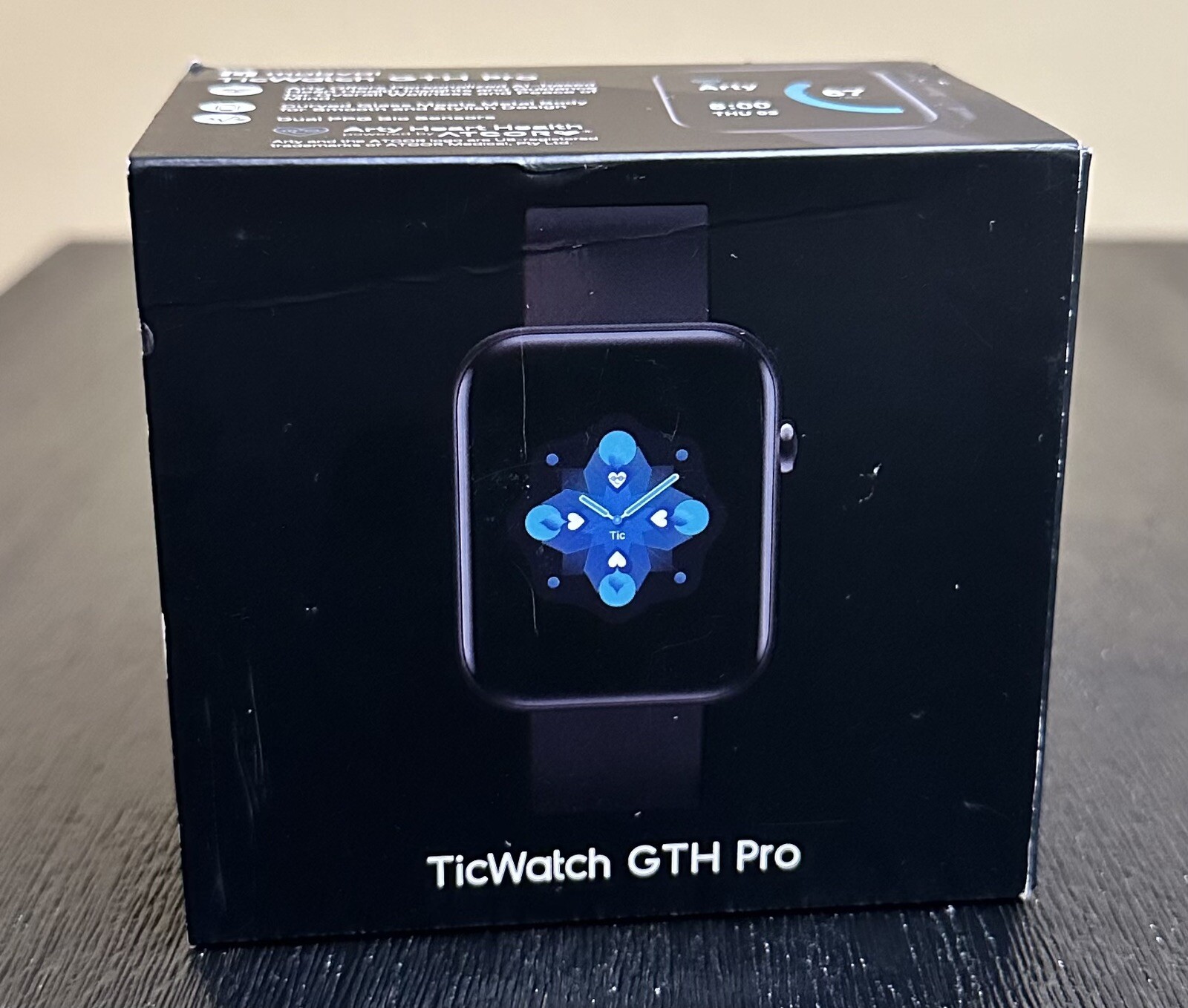 TicWatch GTH Pro Smartwatch, Heart Health Dual Sensor GPS Black New Open Box