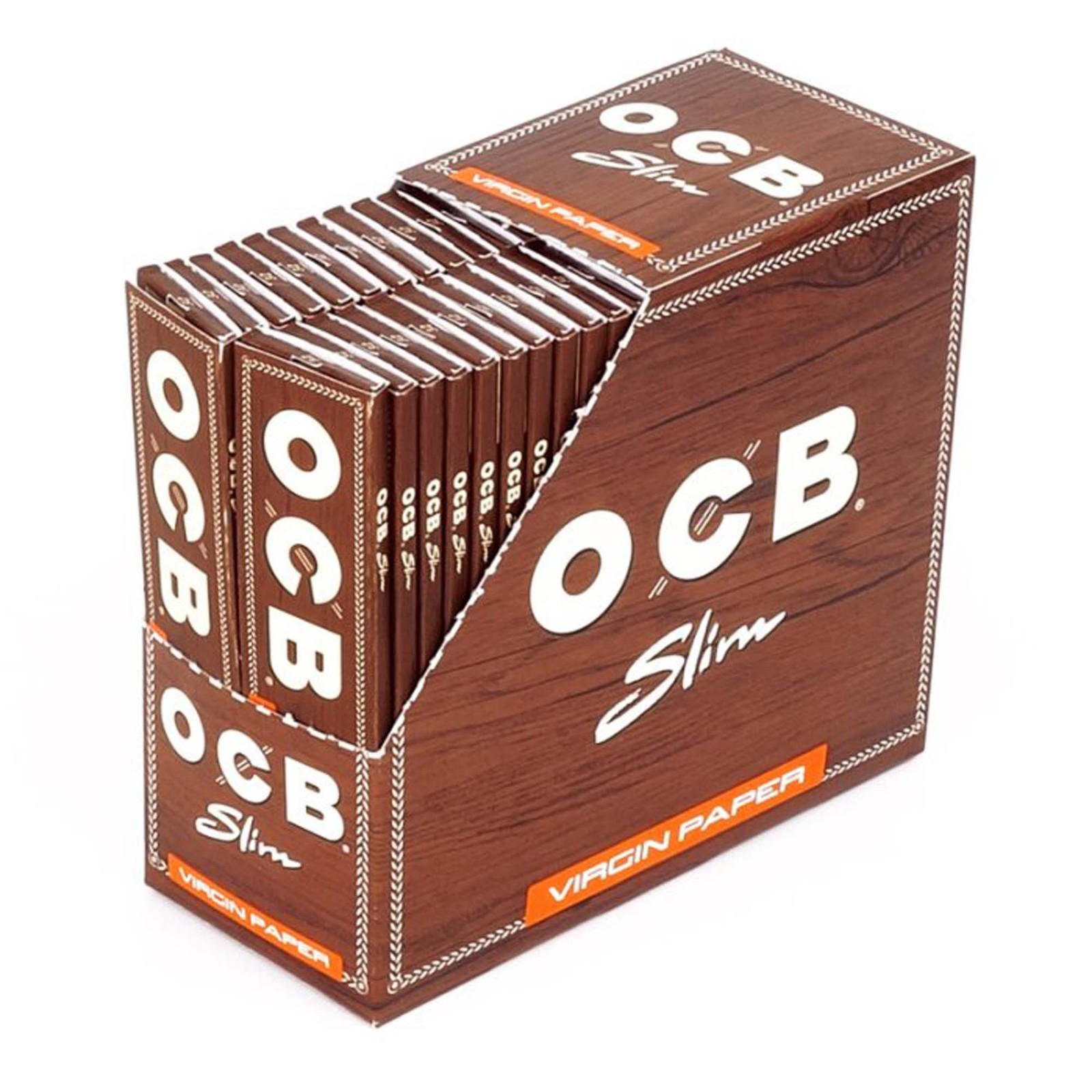OCB Brown Virgin King Size Slim Cartine Lunghe 50 Libretti Originali