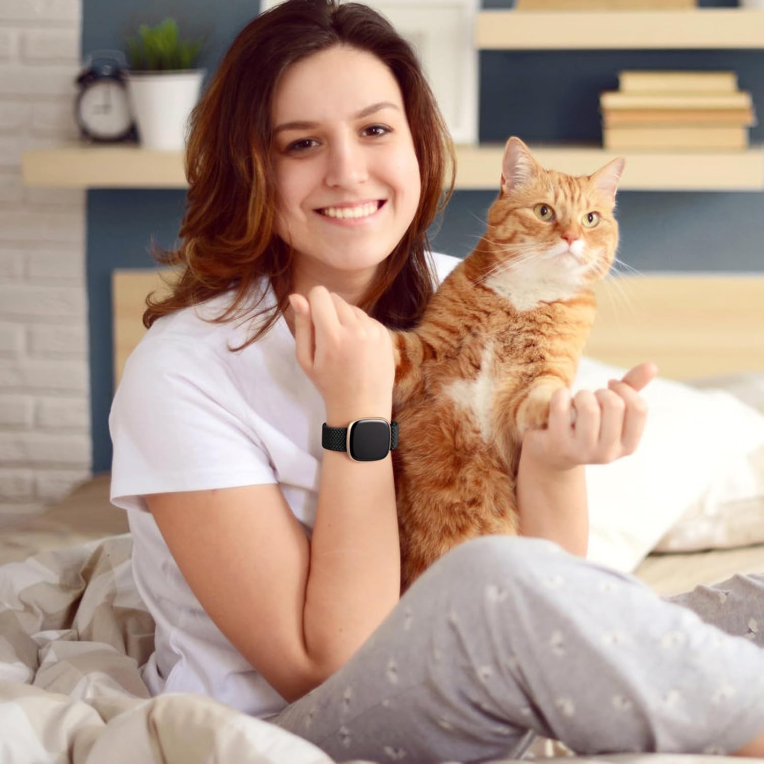 Braided Stretchy Strap Compatible with Fitbit Sense 2 and Versa 3/4