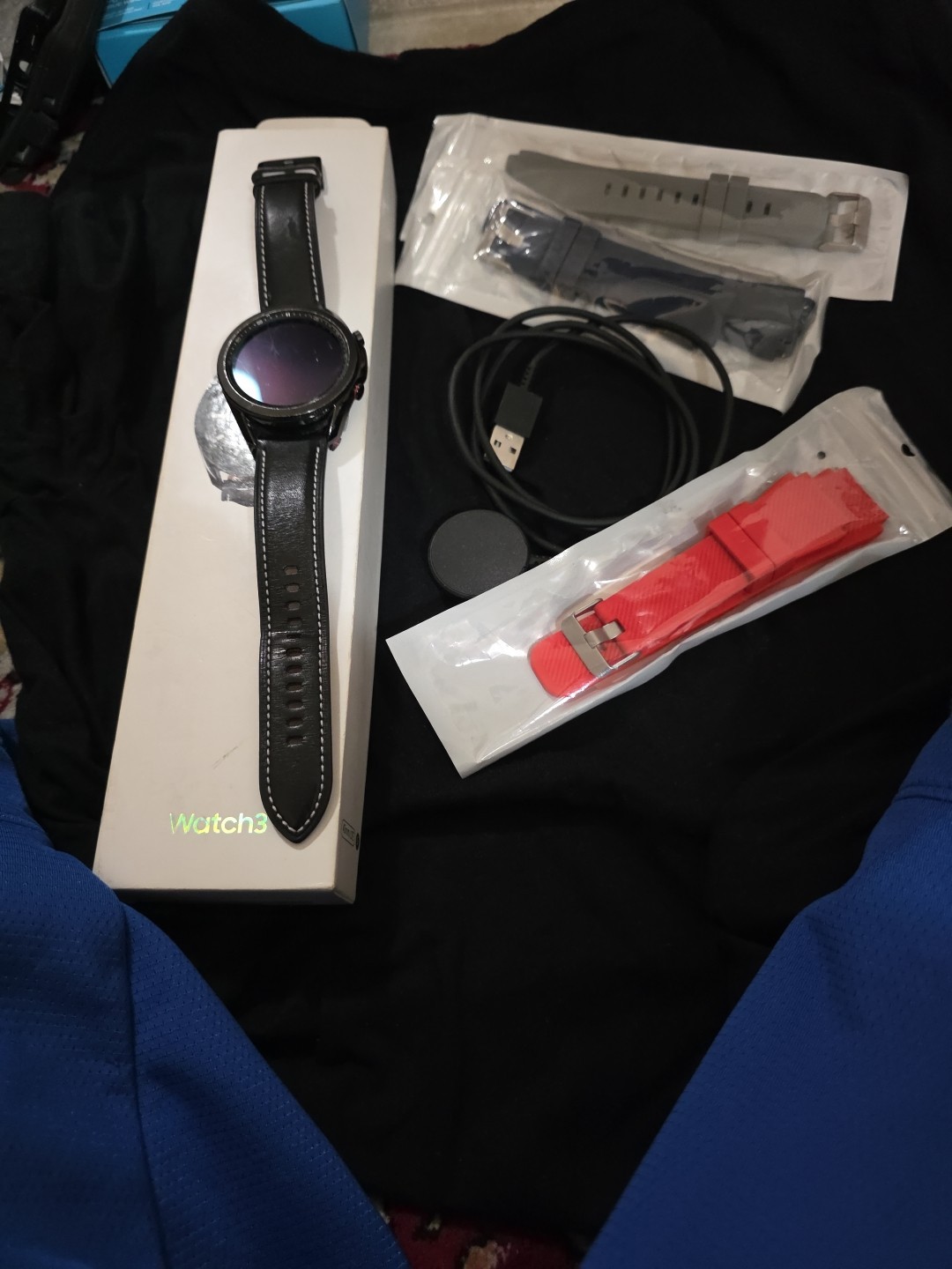 Samsung Galaxy Watch3 SM-R840 45mm Stainless Steel Case with Leather Strap -…