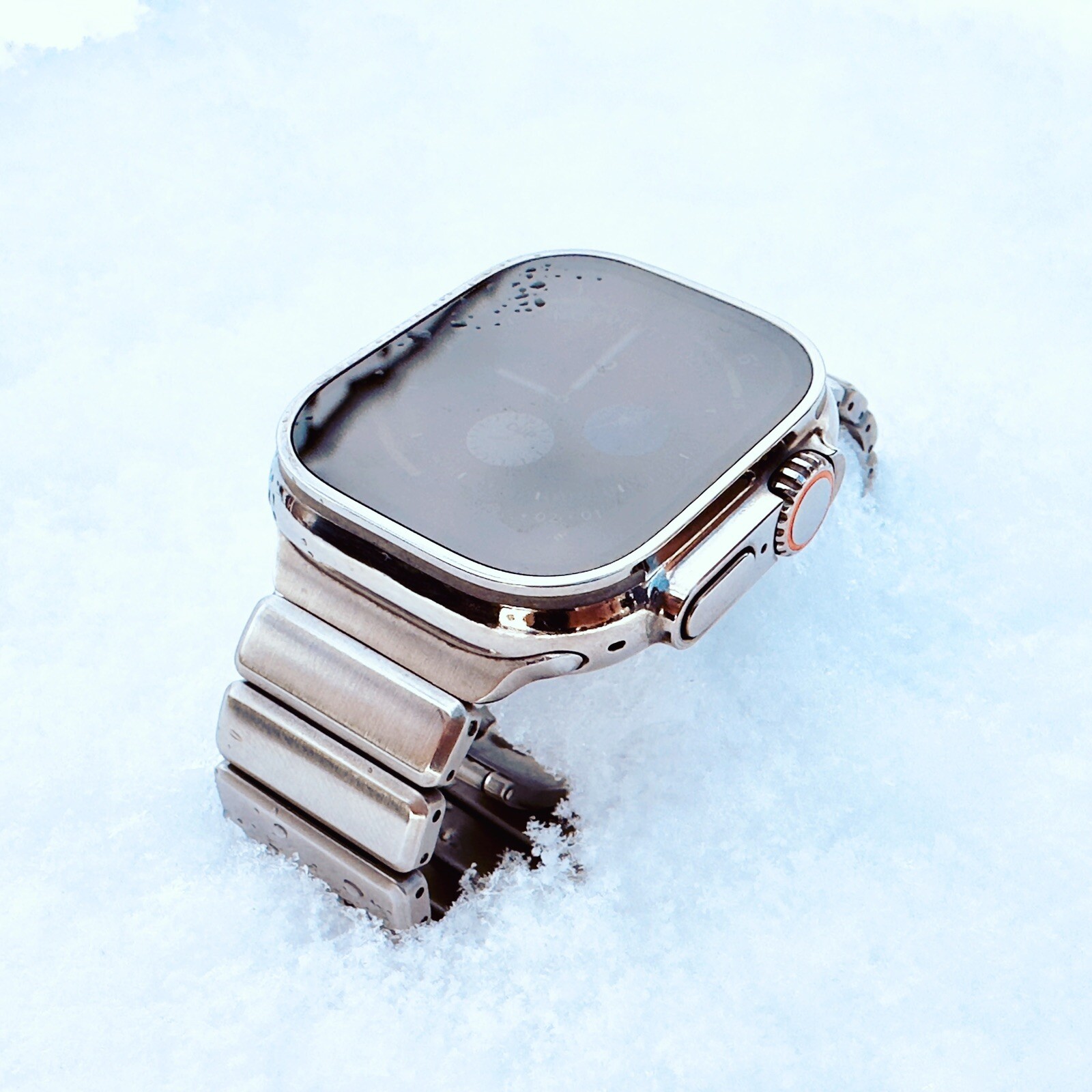 Apple Watch ULTRA 49mm Diamond Polished Thick Link Band And Alpine Loop