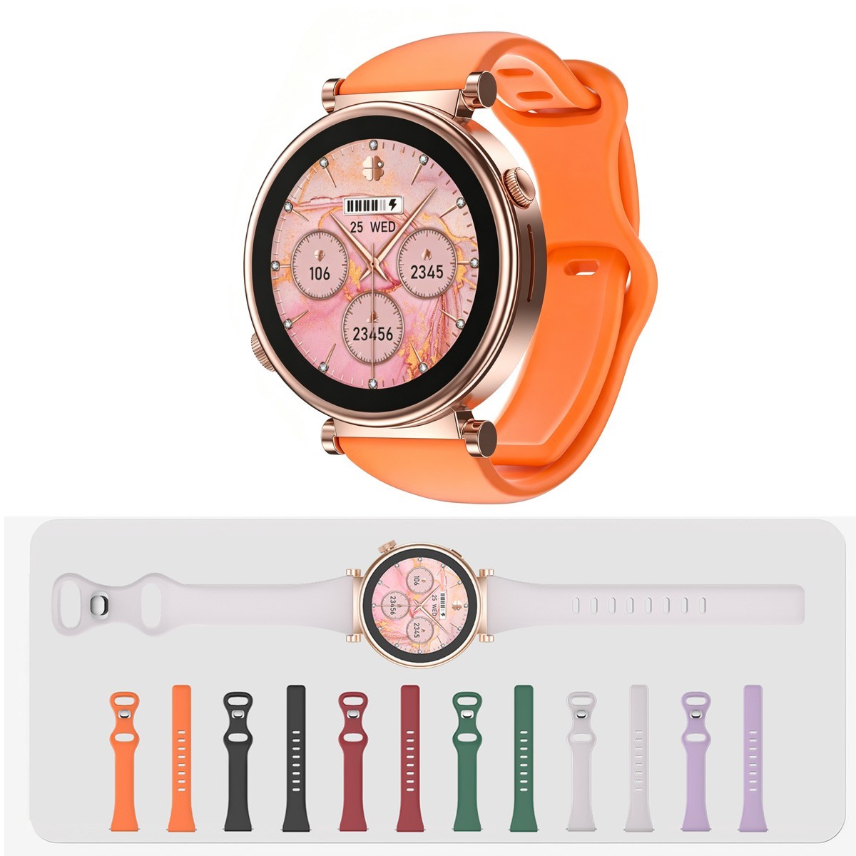 W&O Men Women Smart Watch Fitness Bluetooth Call Watch for Phone with 7 straps