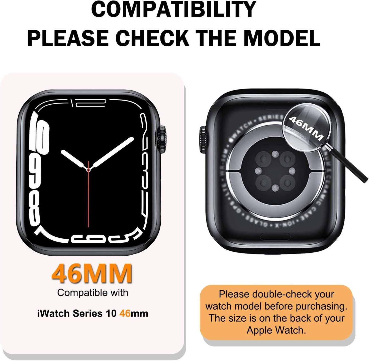 Soft Flexible TPU Bumper Case for Apple Watch Series 11/10 46mm [NO Front Screen