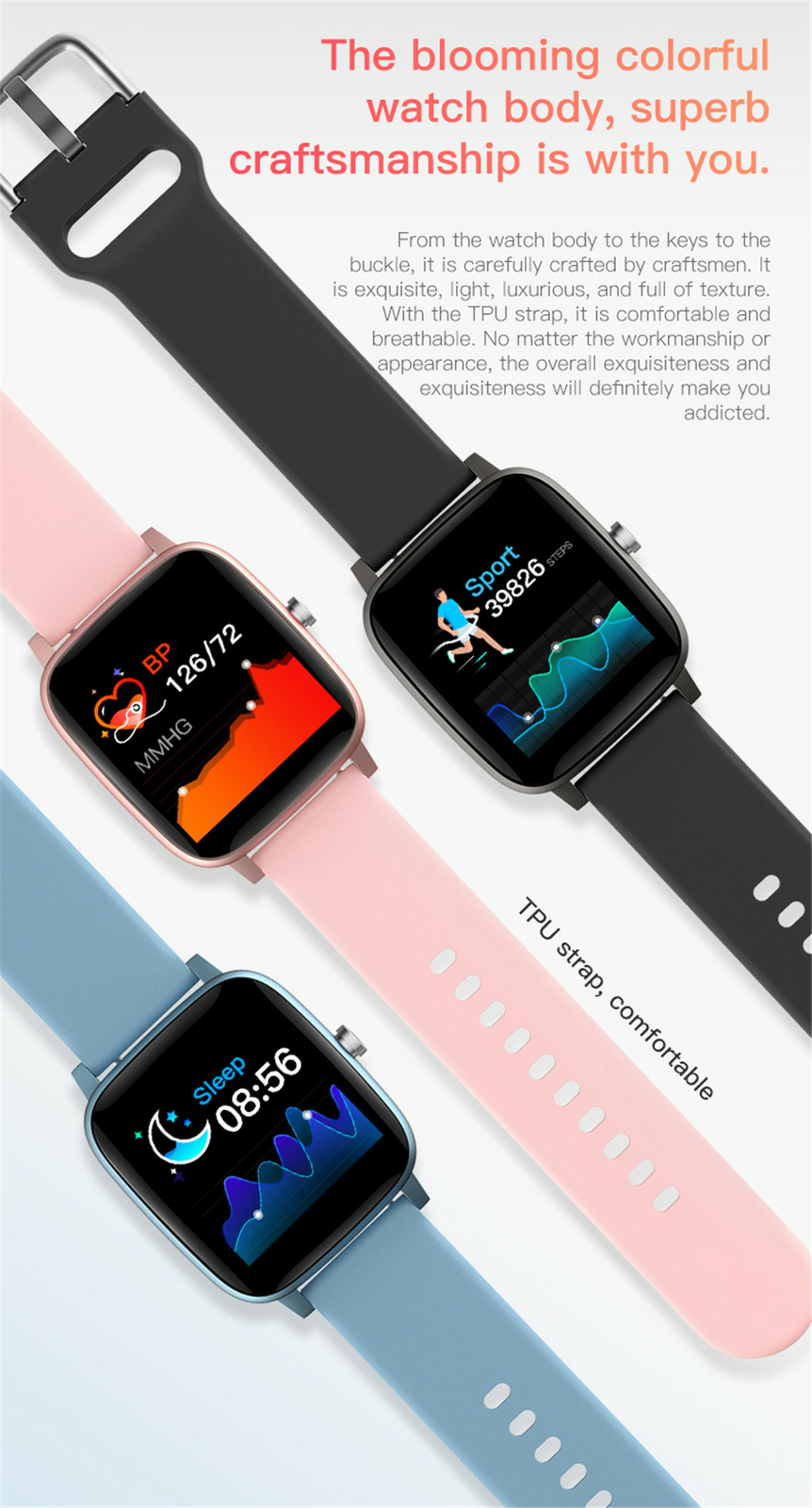 Smart Watch Bluetooth Call Watch Pedometer Sport Message Reminder Music Control