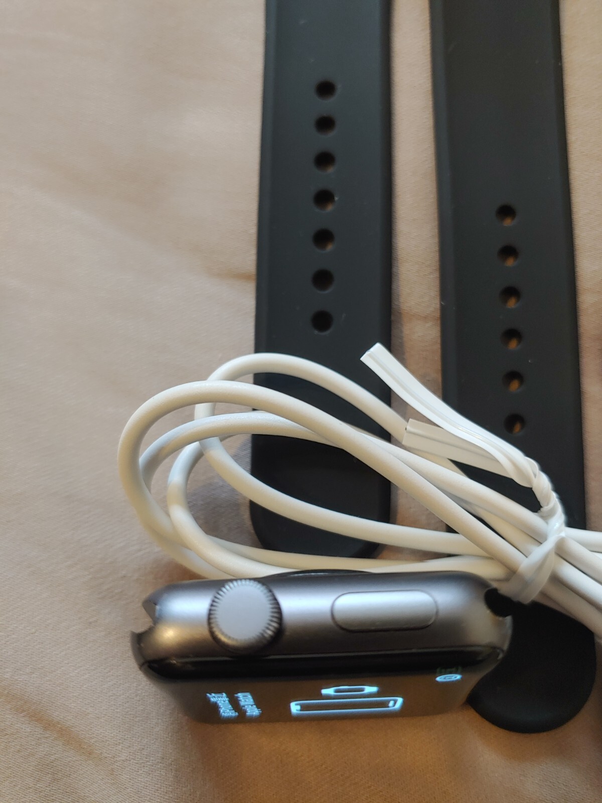OB Apple Watch S3 Series 3 GPS 42mm Space Gray Aluminum Case Black Sport Band