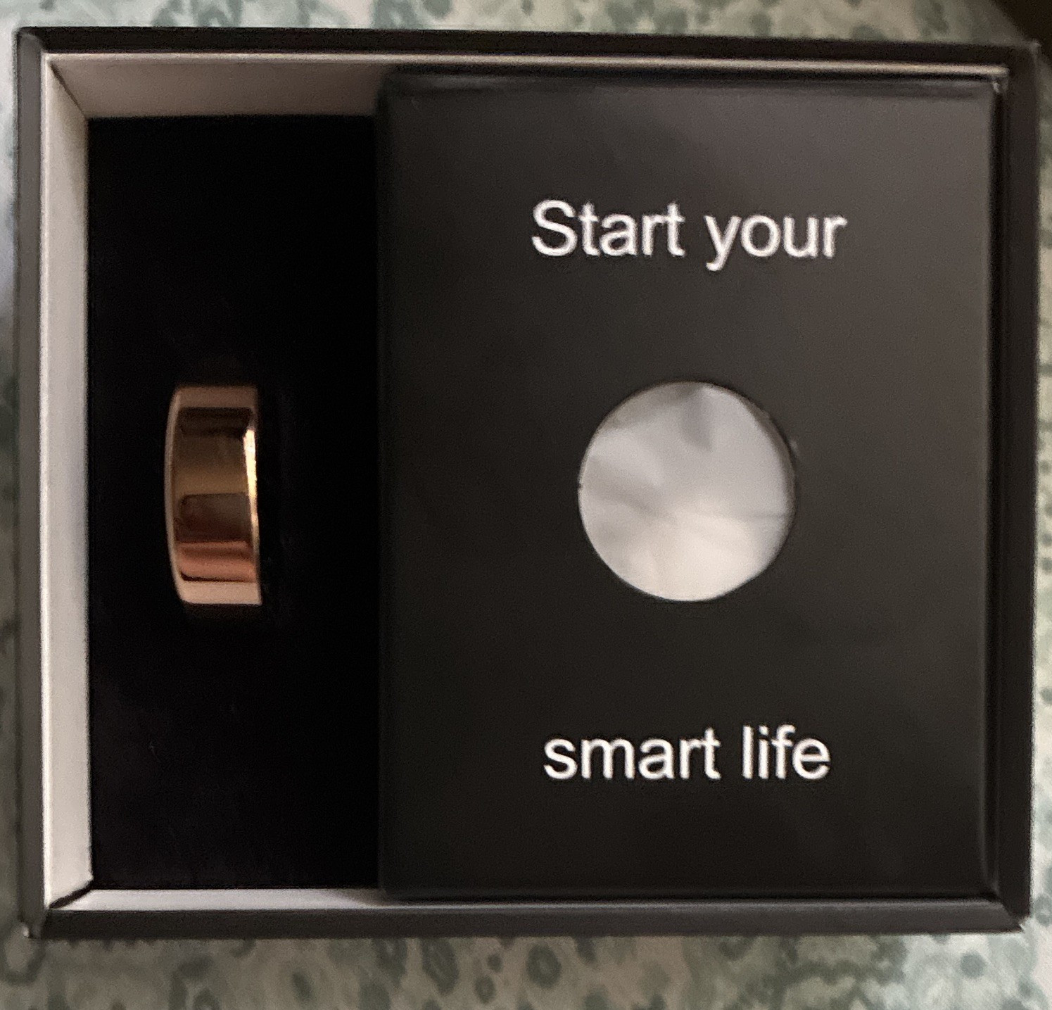 Smart Ring Rose Gold Metal Size 9 Bluetooth Compatible w/ Android iOS
