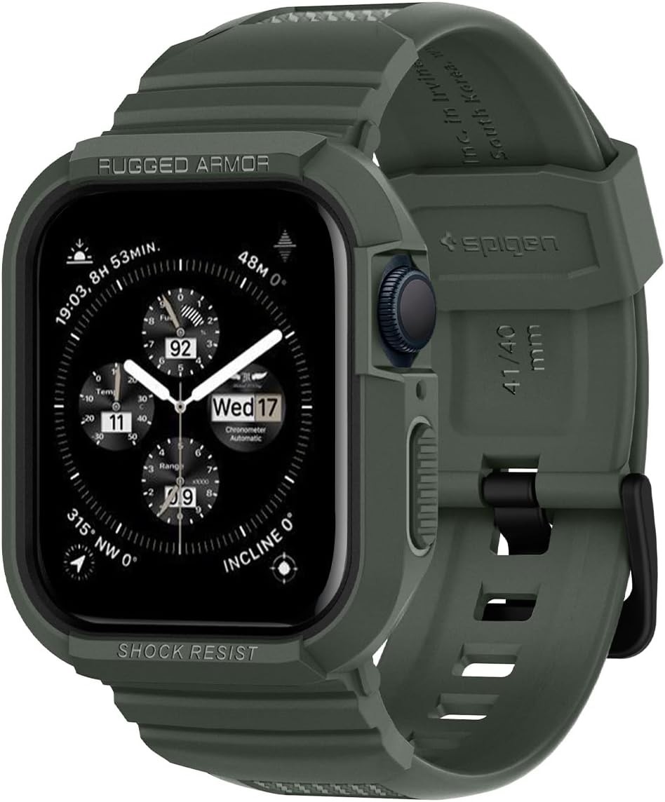 Military Green Rugged Armor Pro Strap for Apple Watch Ultra 49mm, Series 11 46mm